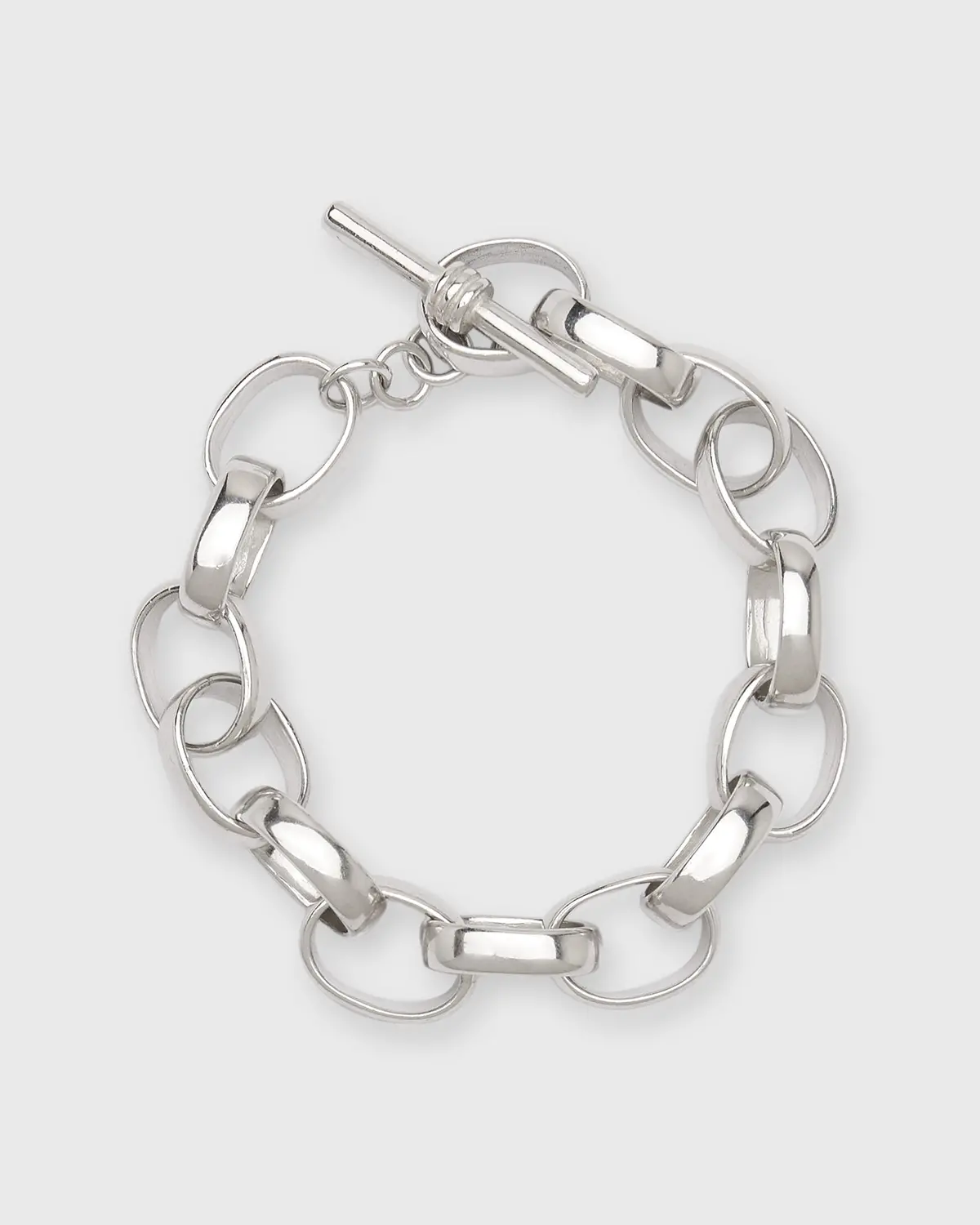 Oval Link Bracelet In Sterling Silver 1