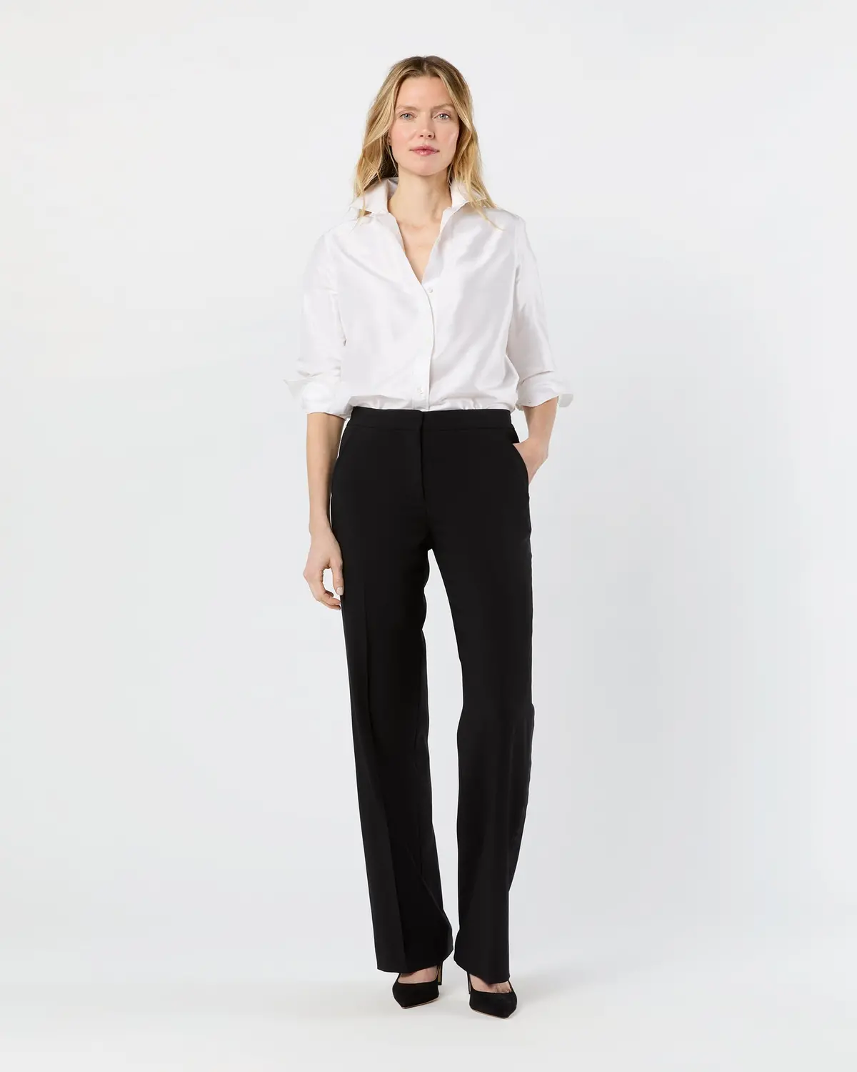 Tuxedo Pant In Black Wool Barathea 1