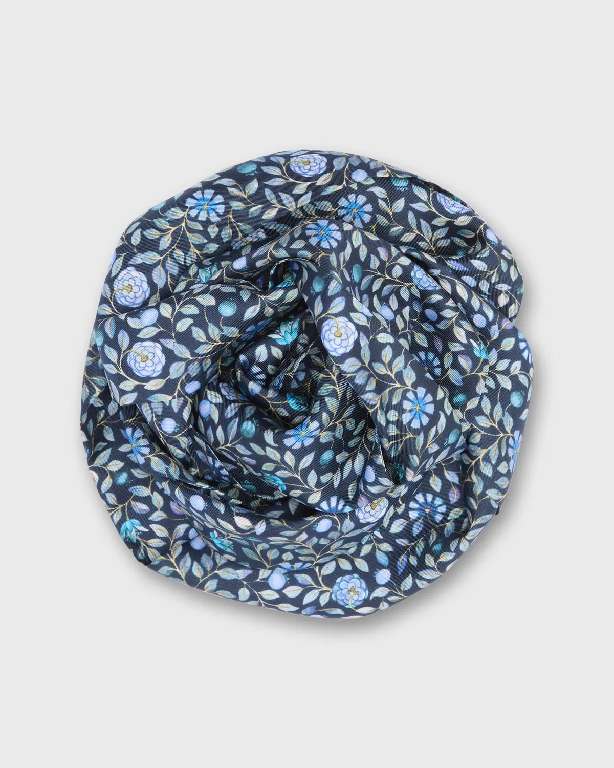 Silk Tied Up Scarf In Blue/Multi Zara Thanrose Liberty Fabric Silk Twill 1