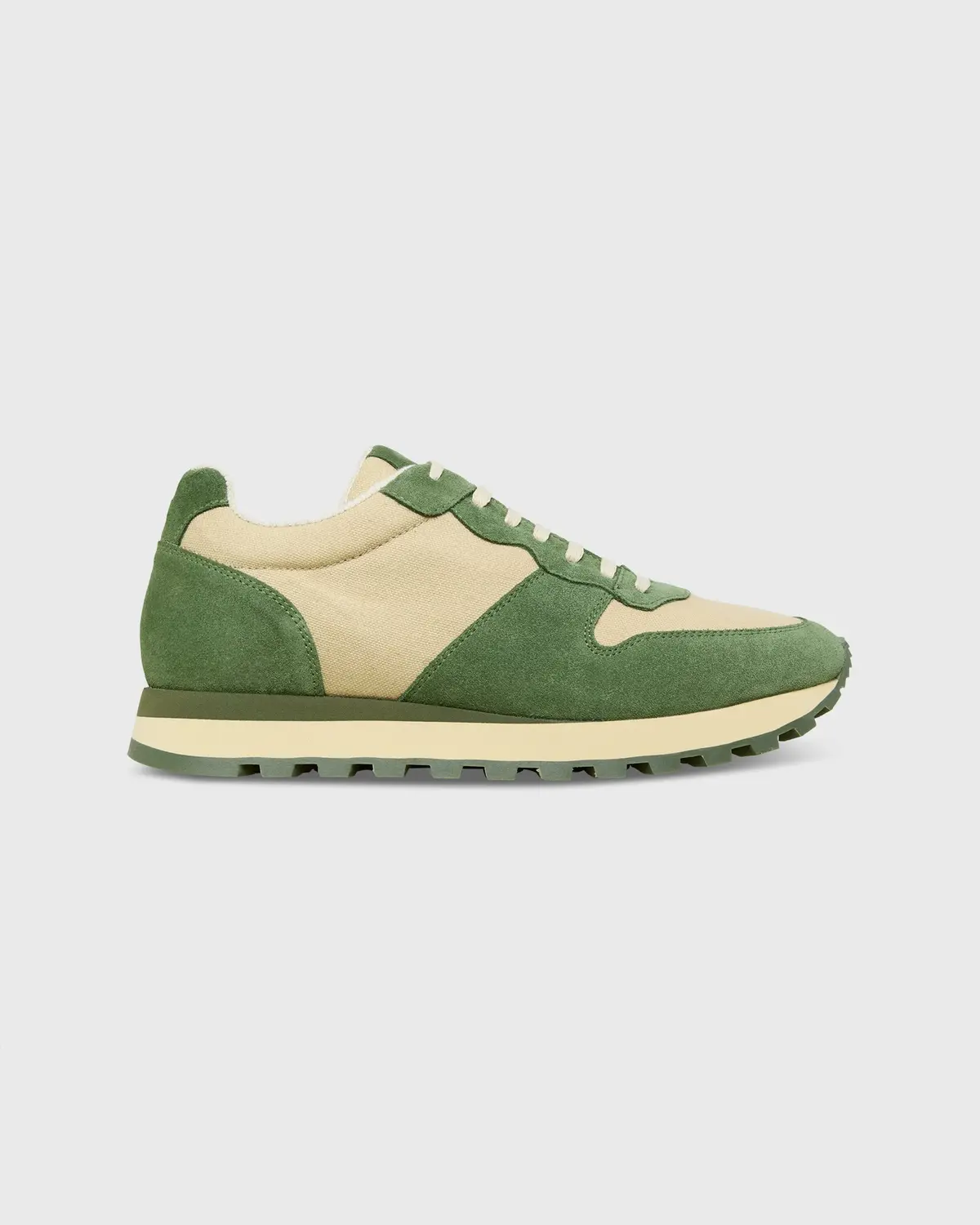 Trainer In Cactus Suede/Khaki Canvas 1
