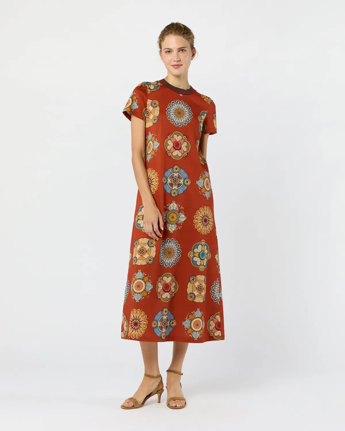 Sporty Swing Dress In Rust Nucleus Cotton Jersey 1