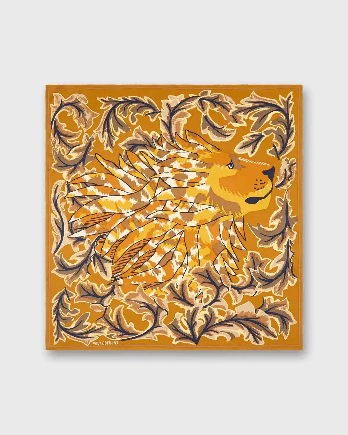 Leonard Square Scarf In Saffron 2
