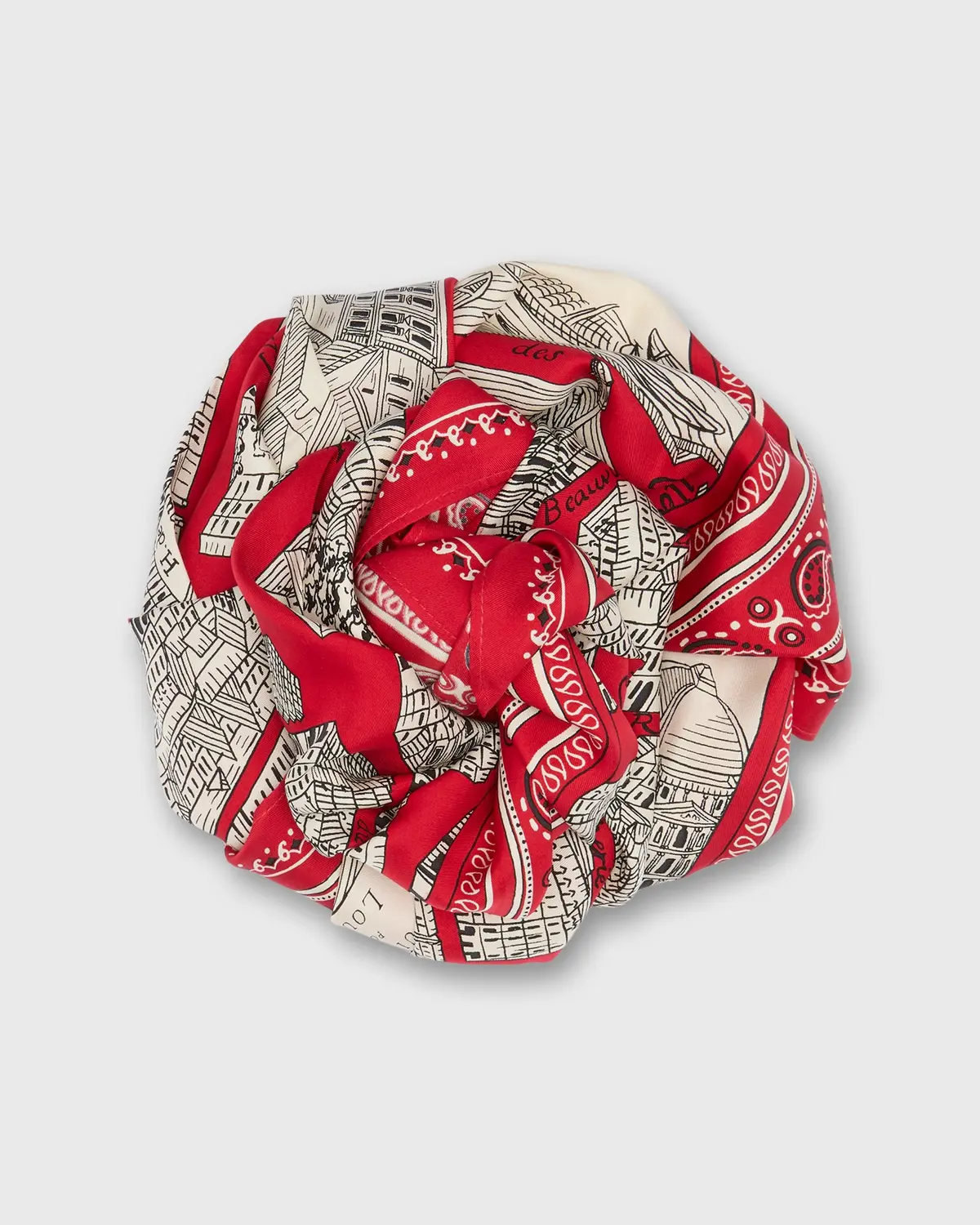 Louvre Square Scarf In Red 1