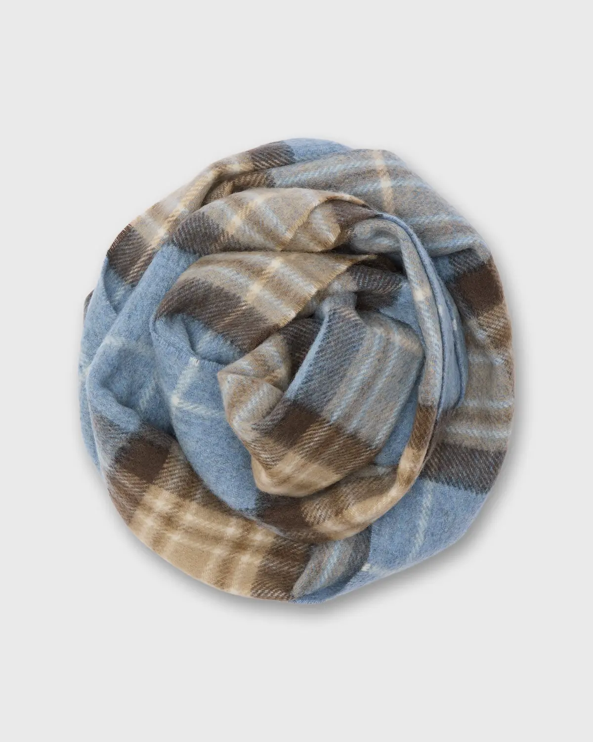 Tartan Merino Scarf In Blue Mckellar 1