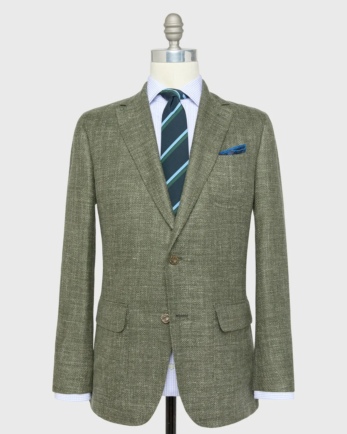 Ghost Blazer In Sage Rustic Hopsack 1