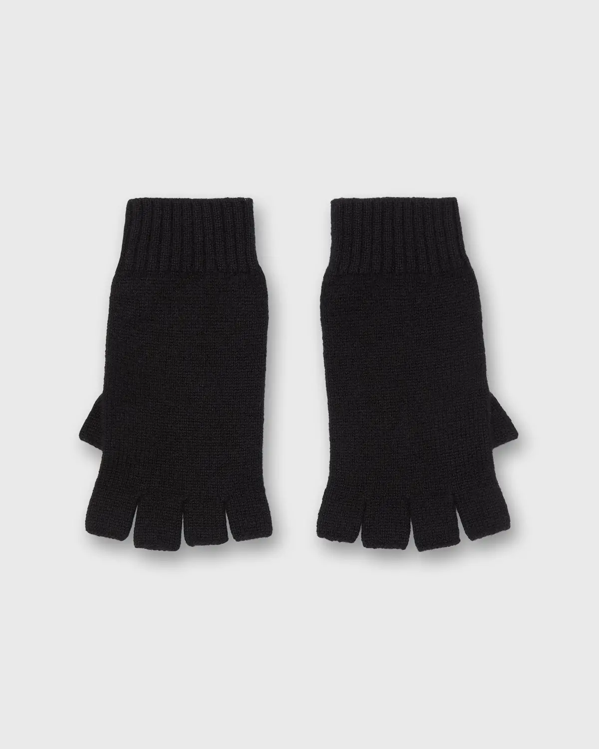 Cashmere Fingerless Gloves In Black 1