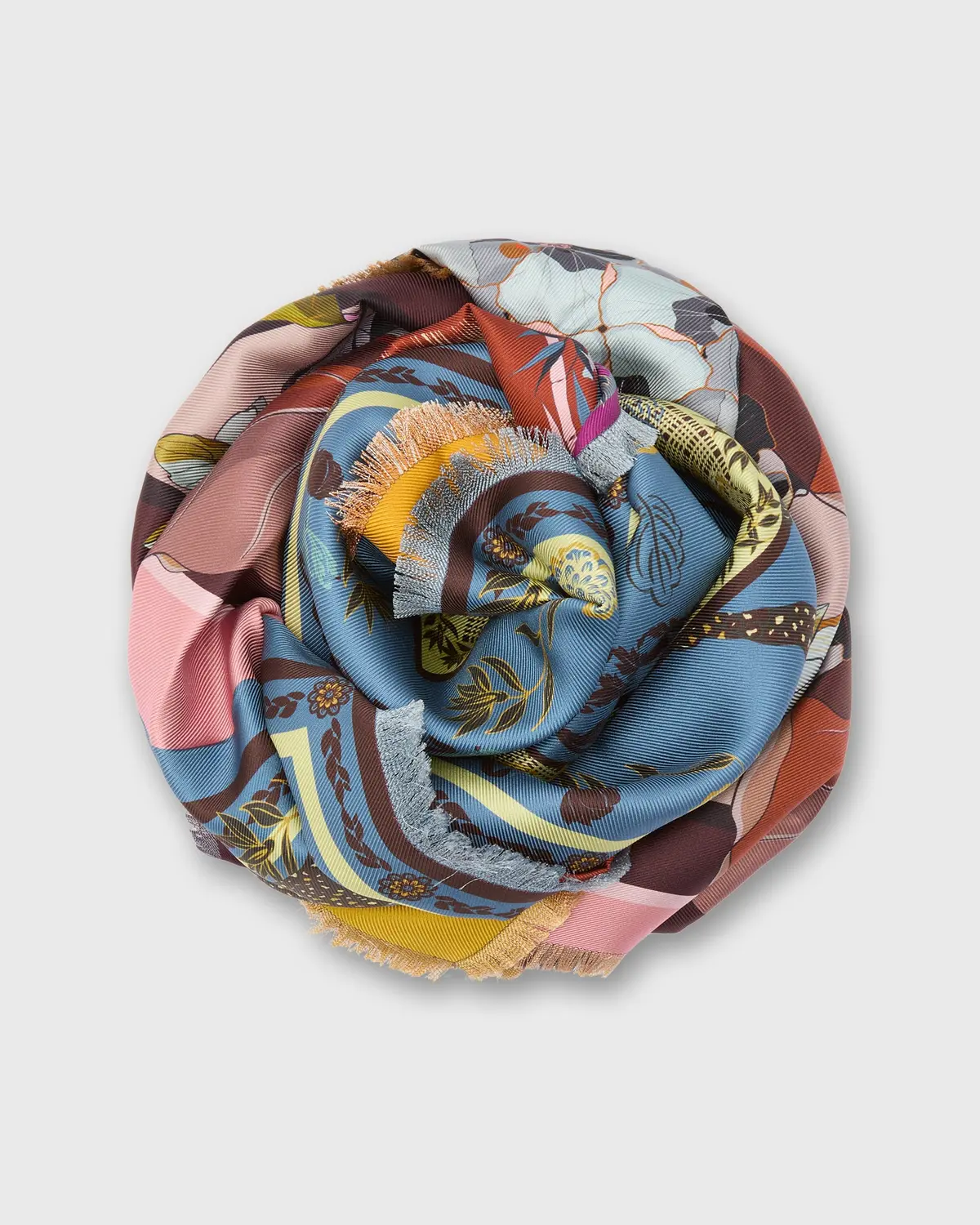 Reversible Silk Square Scarf In Four Square Multi 1