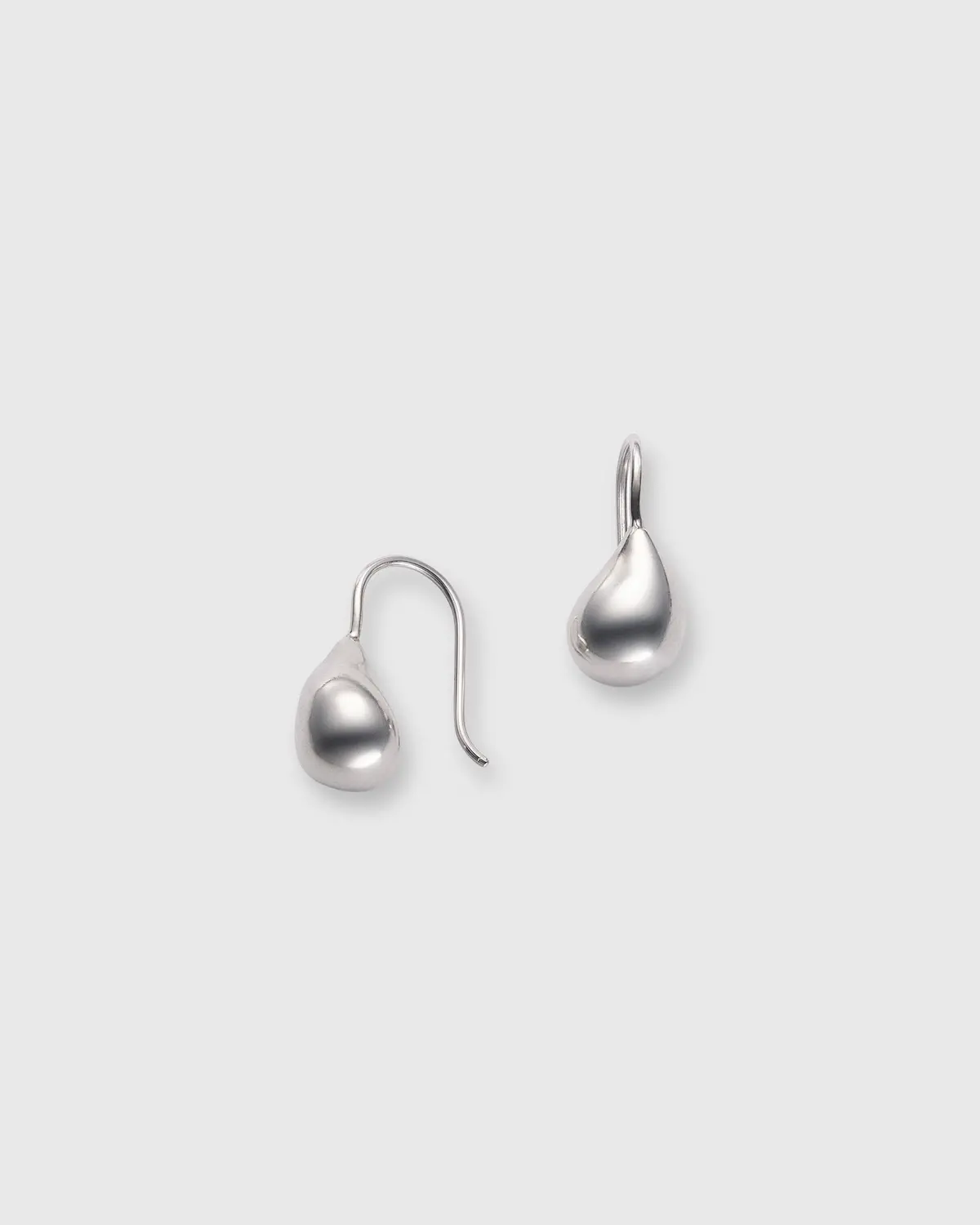 Teardrop Bead Hook Earrings In Silver 1