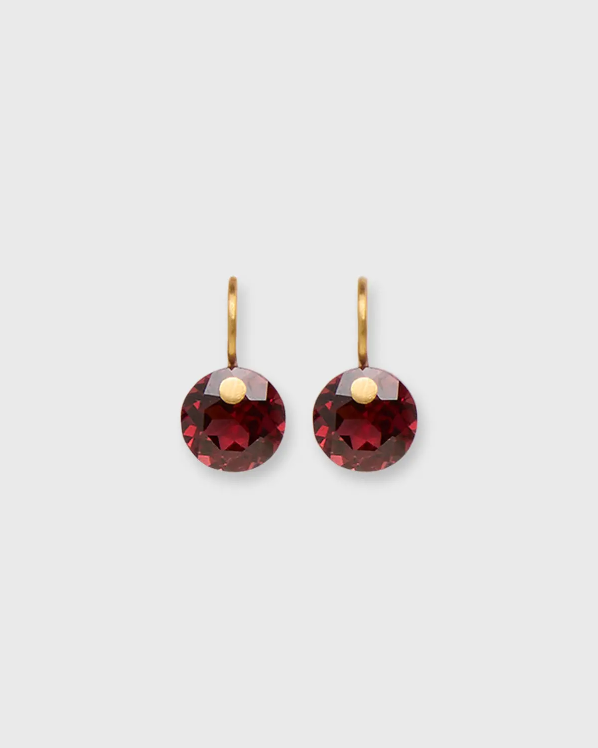 Extra Small Brilliant Earrings In Garnet 1