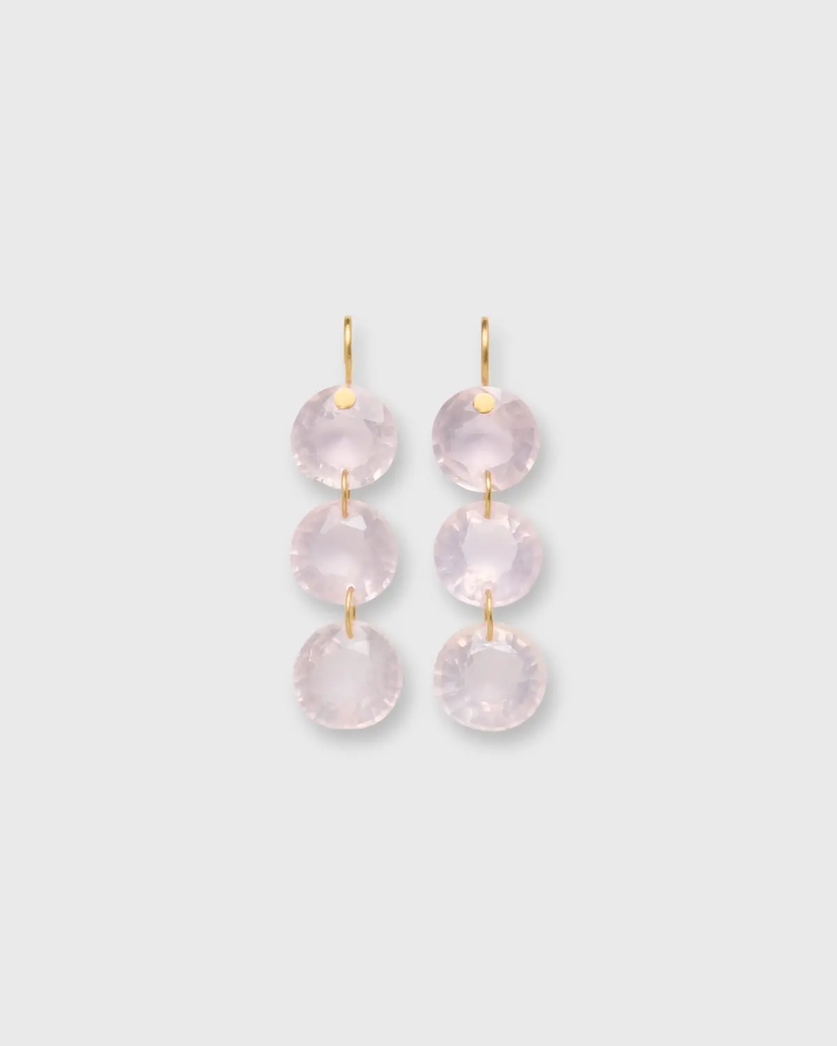 Rivieres Earrings In Rose Quartz 1