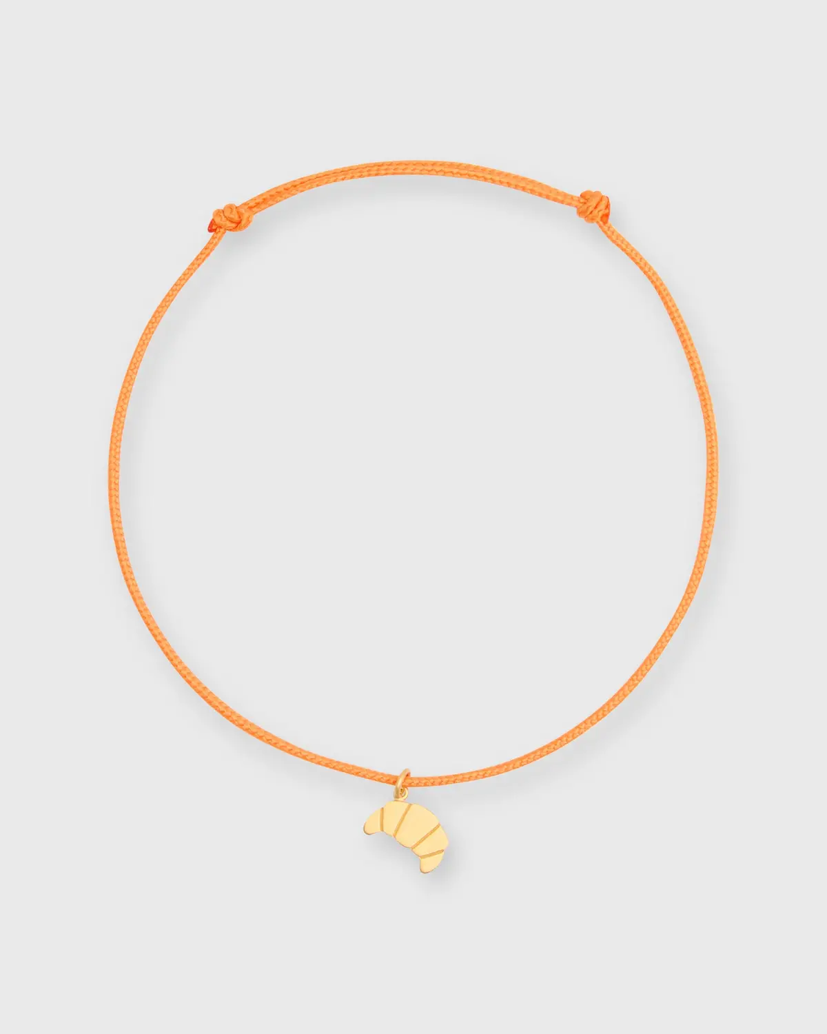 Croissant Charm Bracelet In Gold/Assorted Color Cord 1