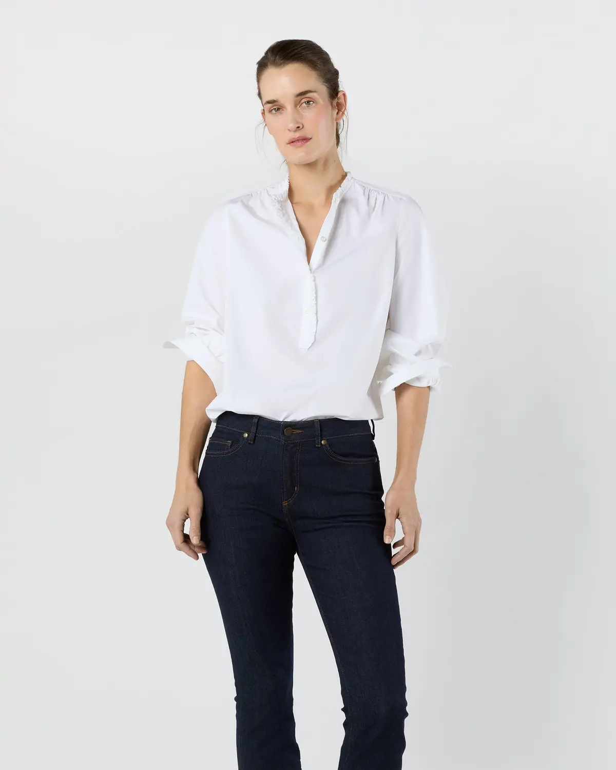 Becca Shirt In White Poplin 1