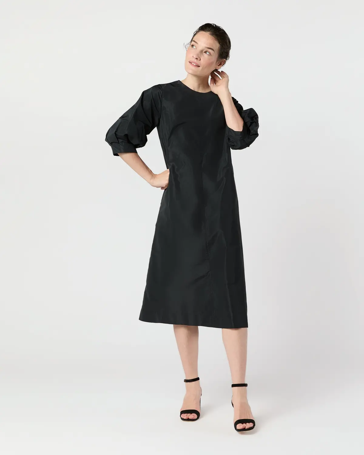 Ophelia Dress In Black Taffeta 1