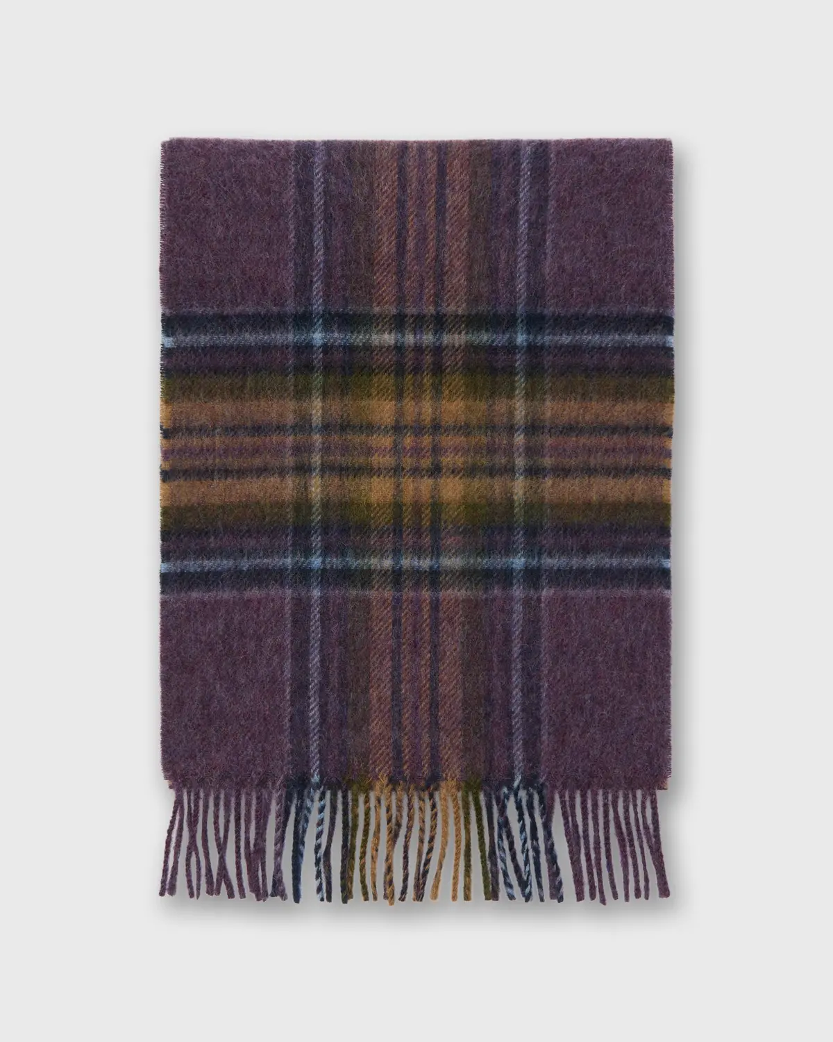 Tartan Merino Scarf In Heather Stewart 1