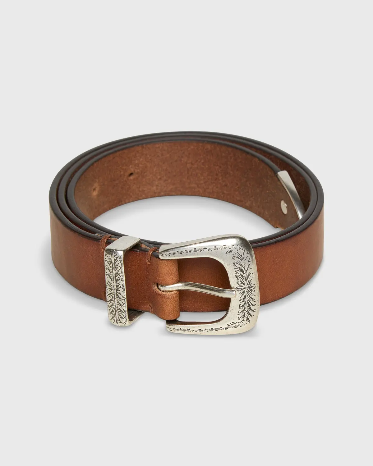 1.25" Petite Western Belt In Cognac Leather 1