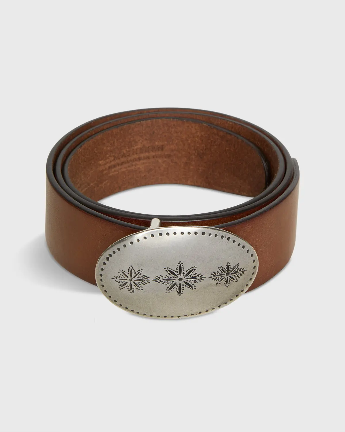 1.5" Edelweiss Oval Belt In Brown Leather 1