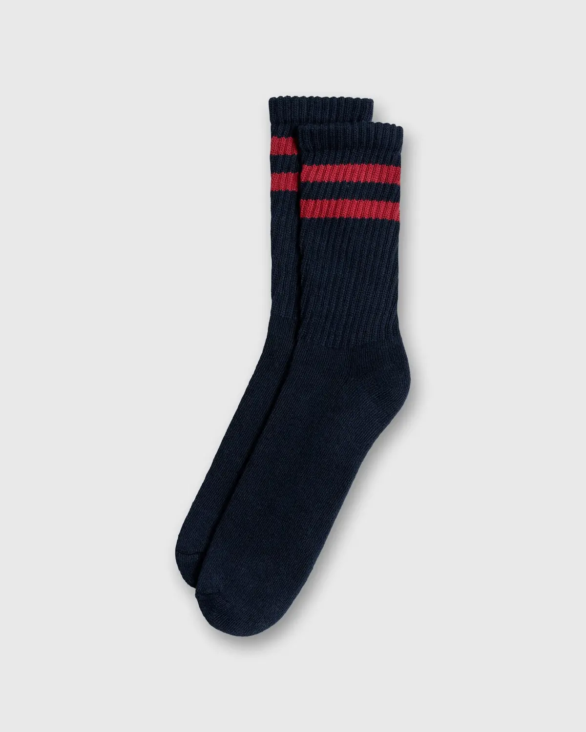 Retro Double Stripe Socks In Midnight 1