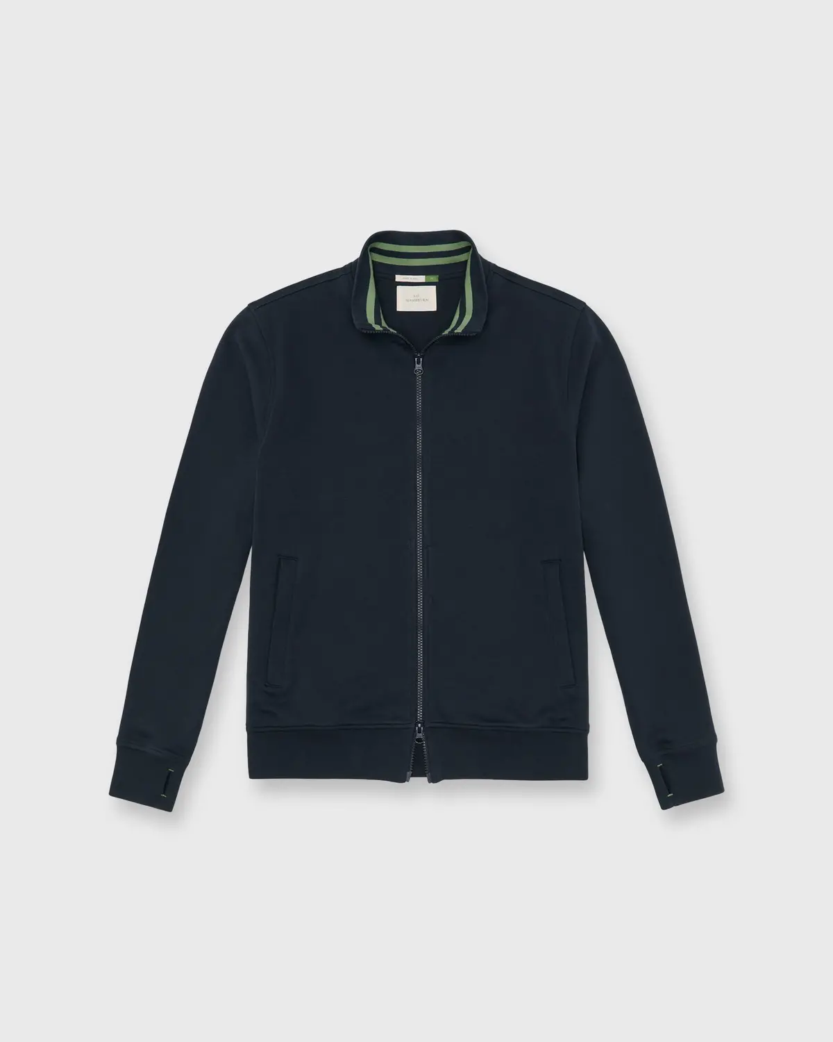 Warm-Up Jacket In Navy Pima Cotton 1