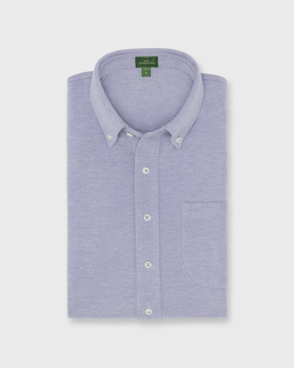 Short-Sleeved Knit Button-Down Popover In Twilight Oxford Pima Pique 1