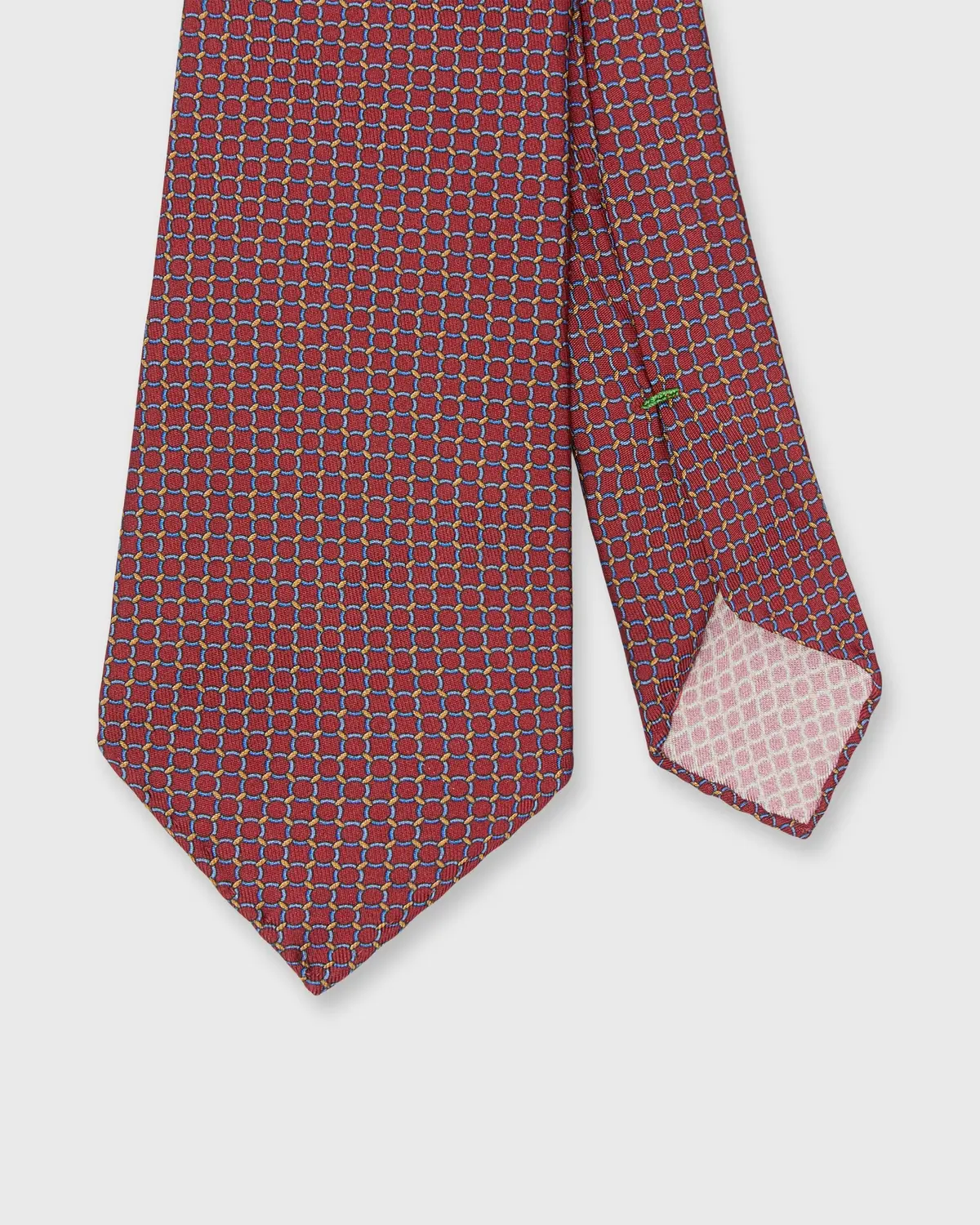 Silk Print Tie In Red/Sky/Yellow Ring 1