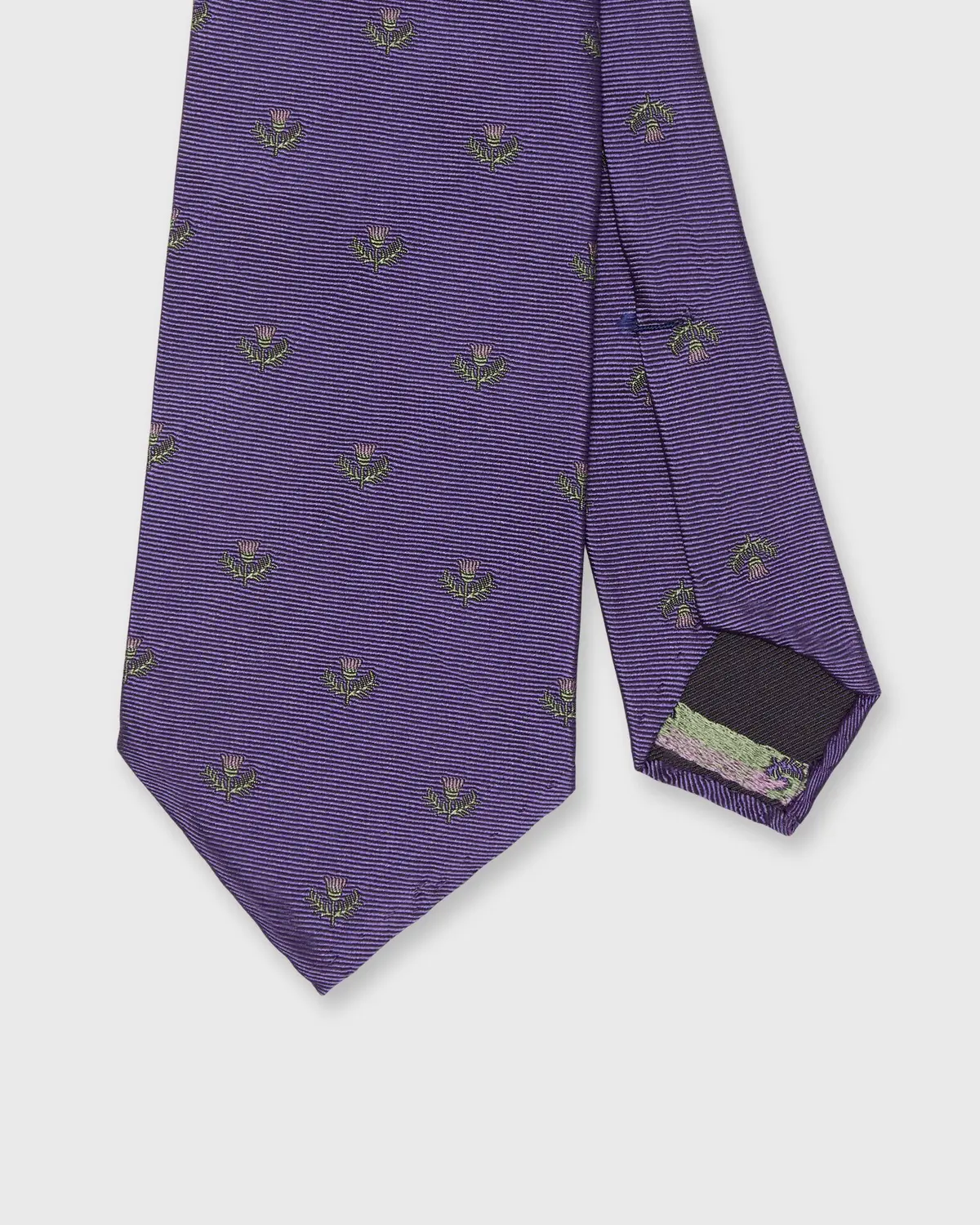 Silk Club Tie In Purple/Lavender/Green Laurel 1