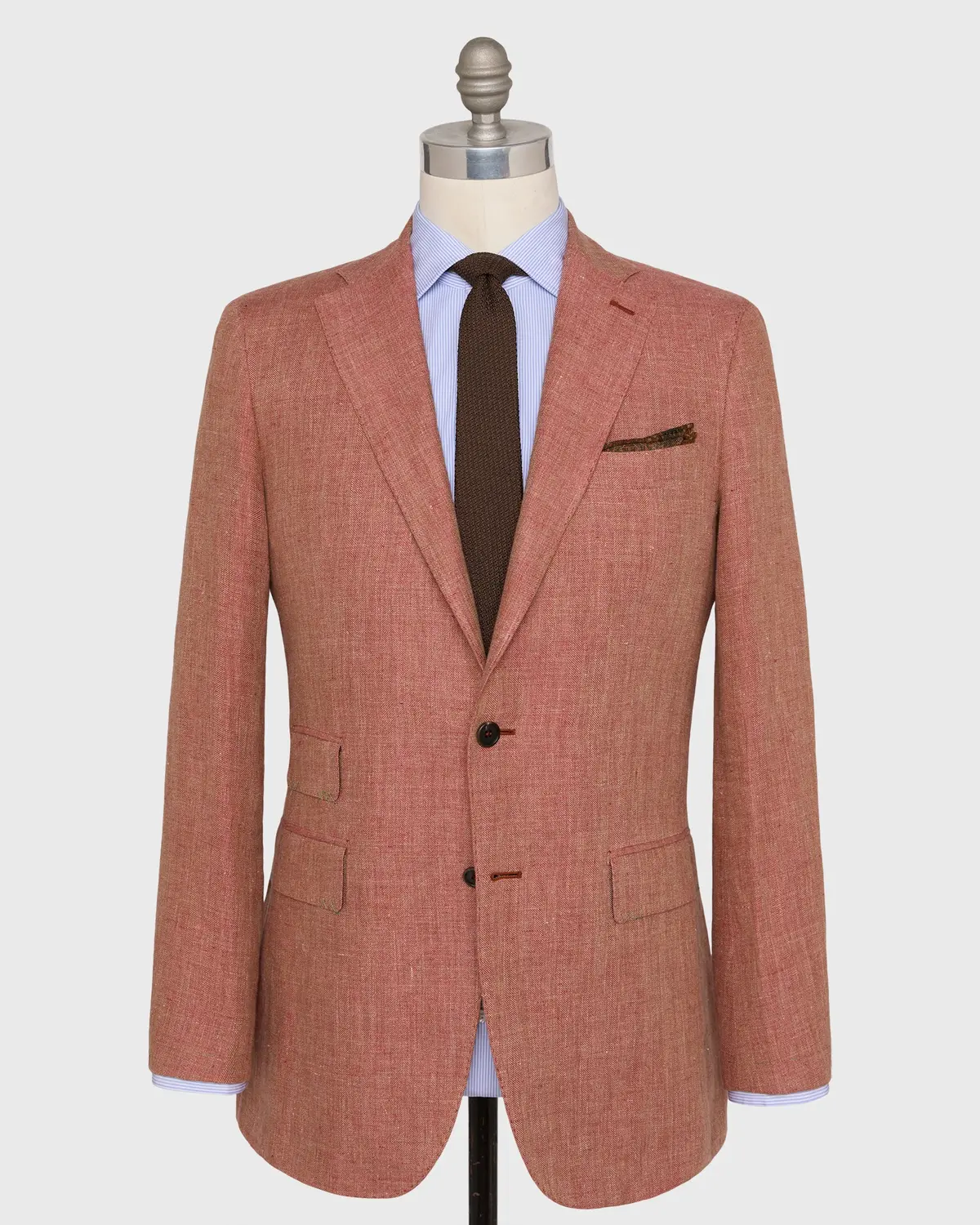 Kincaid No. 3 Jacket In Persimmon/Wheat Herringbone Linen 1
