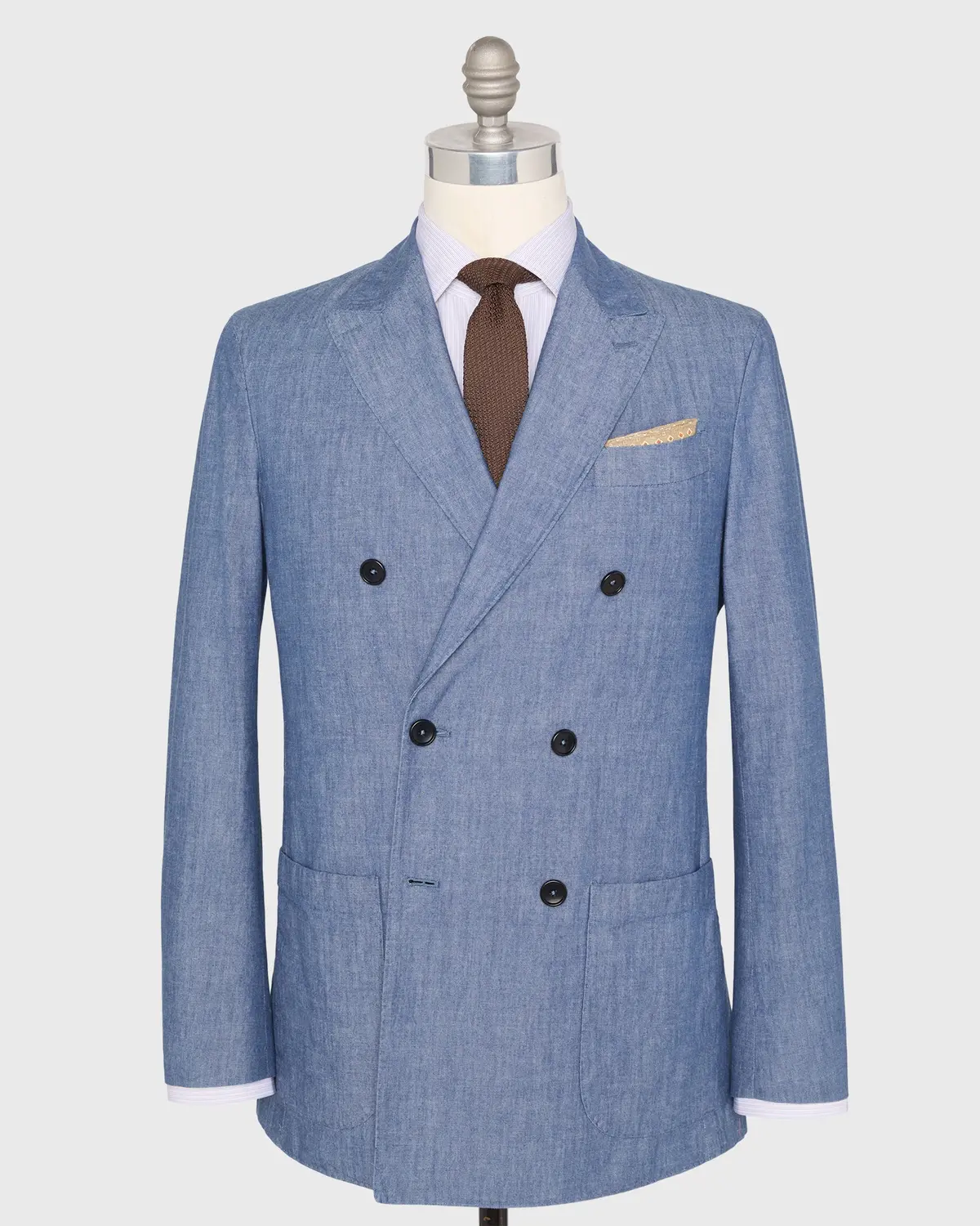 Virgil No. 1 Double-Breasted Jacket In Indigo Chambray 1