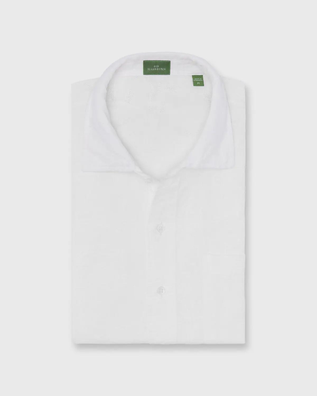 Ripley Shirt In White Linen Jacquard 1