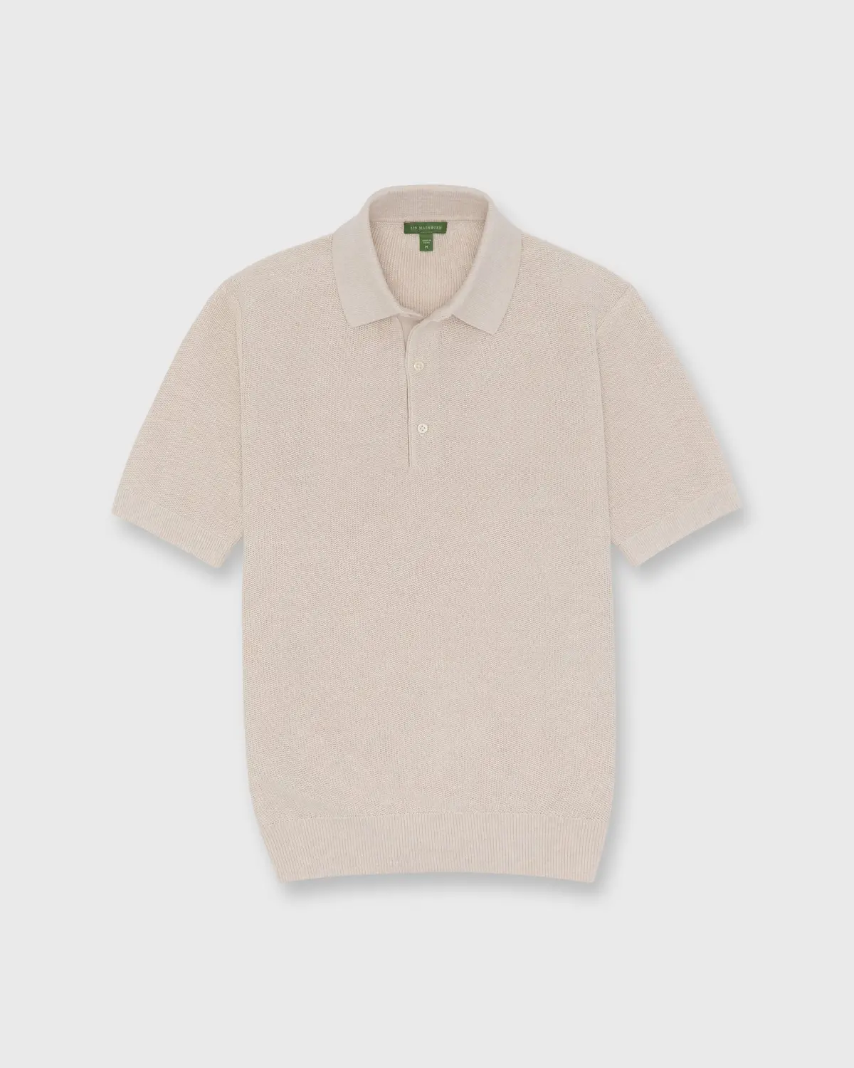 Textured Hyannis Polo Sweater In Bone Cotton/Linen 1