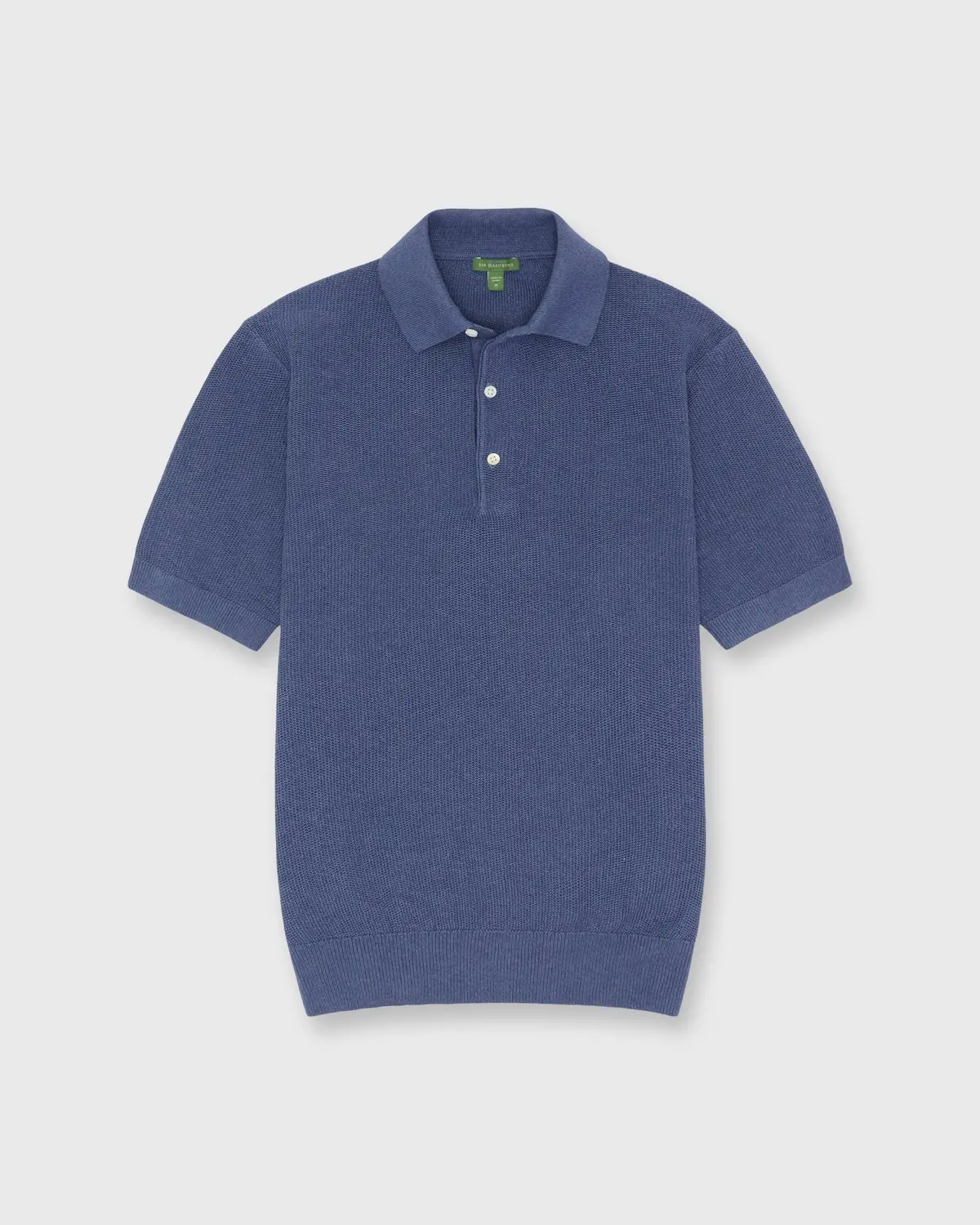 Textured Hyannis Polo Sweater In Worn Denim Cotton/Linen 1