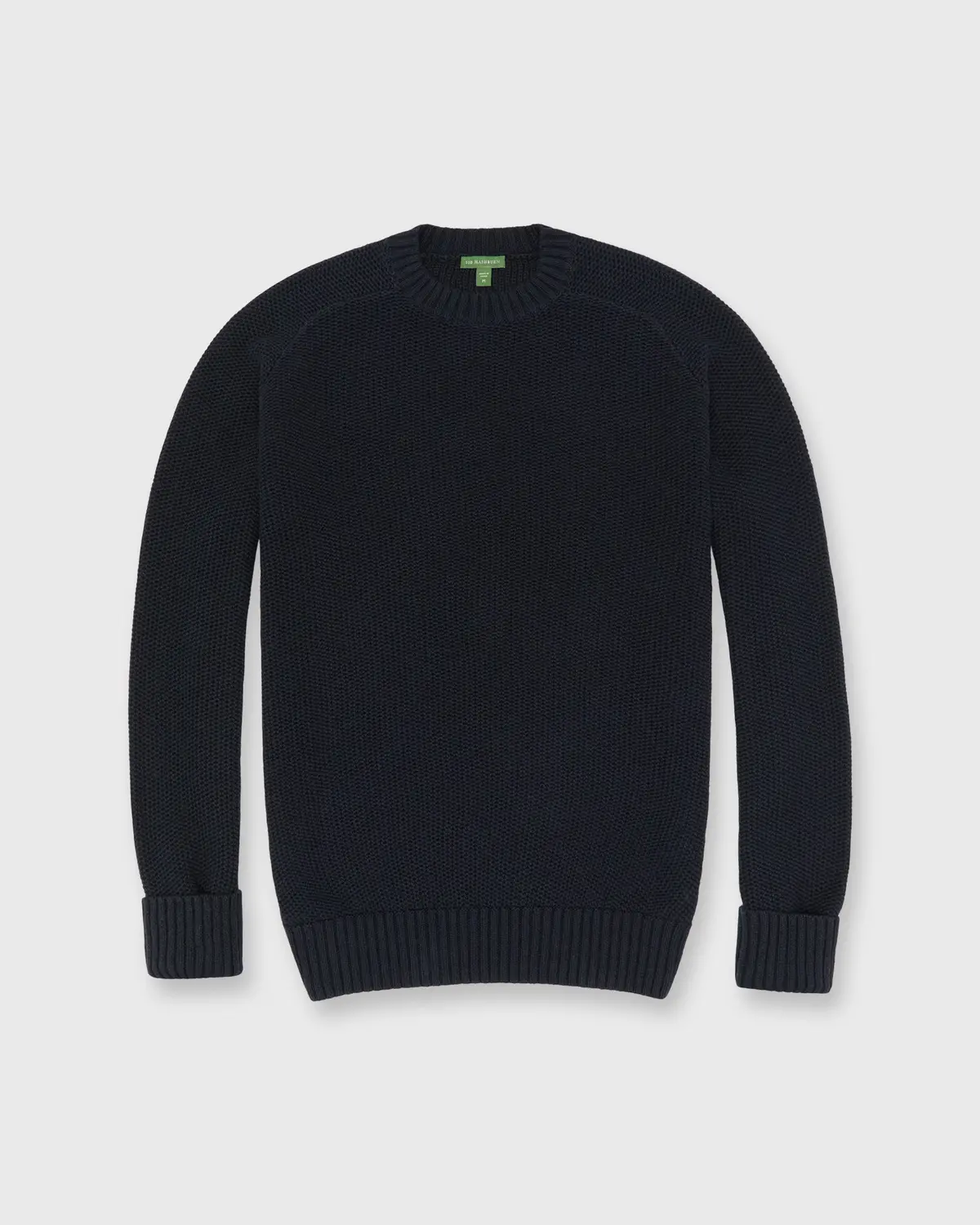 Beach Crewneck Sweater In Navy Cotton/Linen 1
