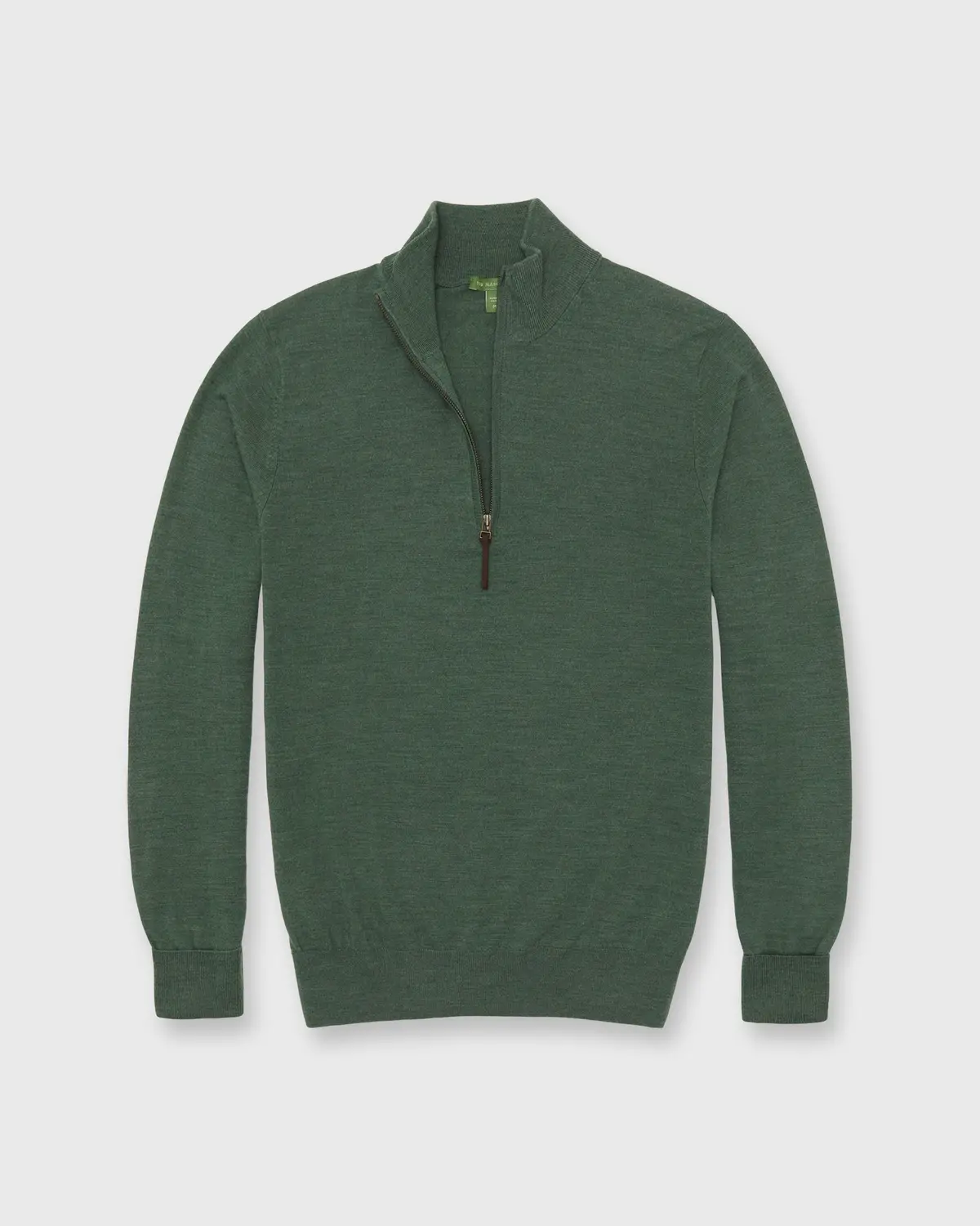 Fine-Gauge Half-Zip Sweater In Lovat Escorial Wool 1