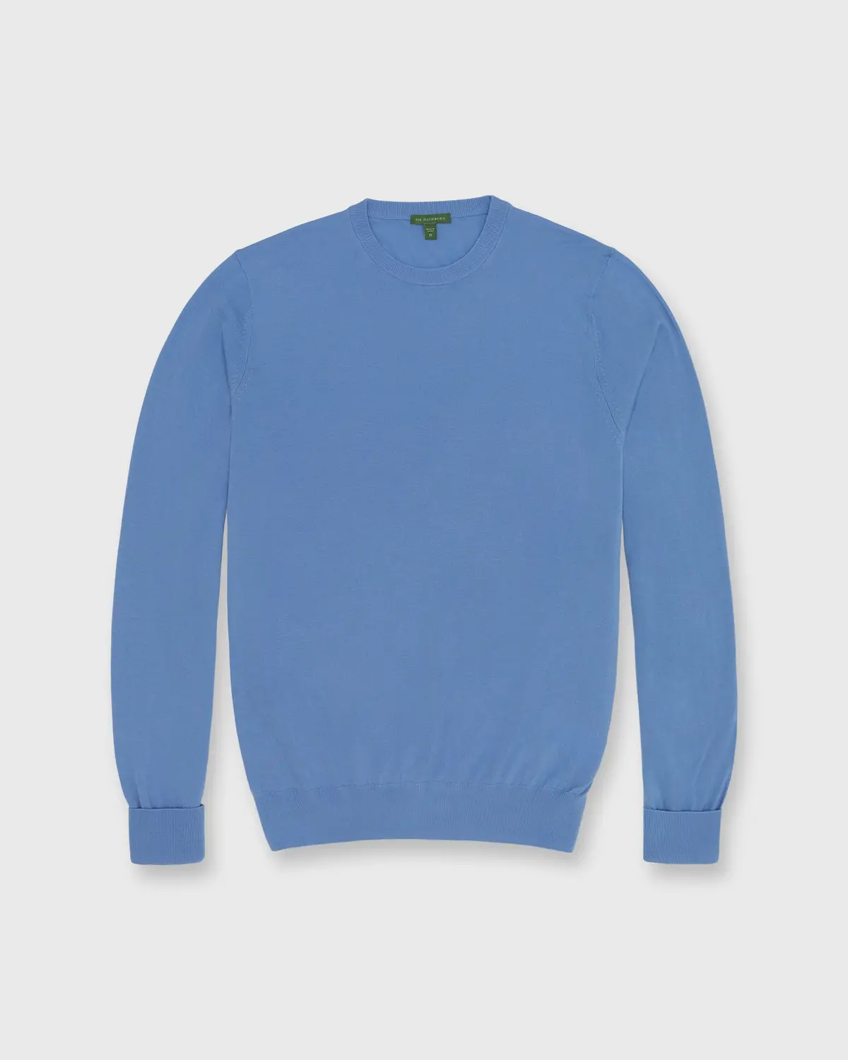 Fine-Gauge Crewneck Sweater In French Blue Escorial Wool 1