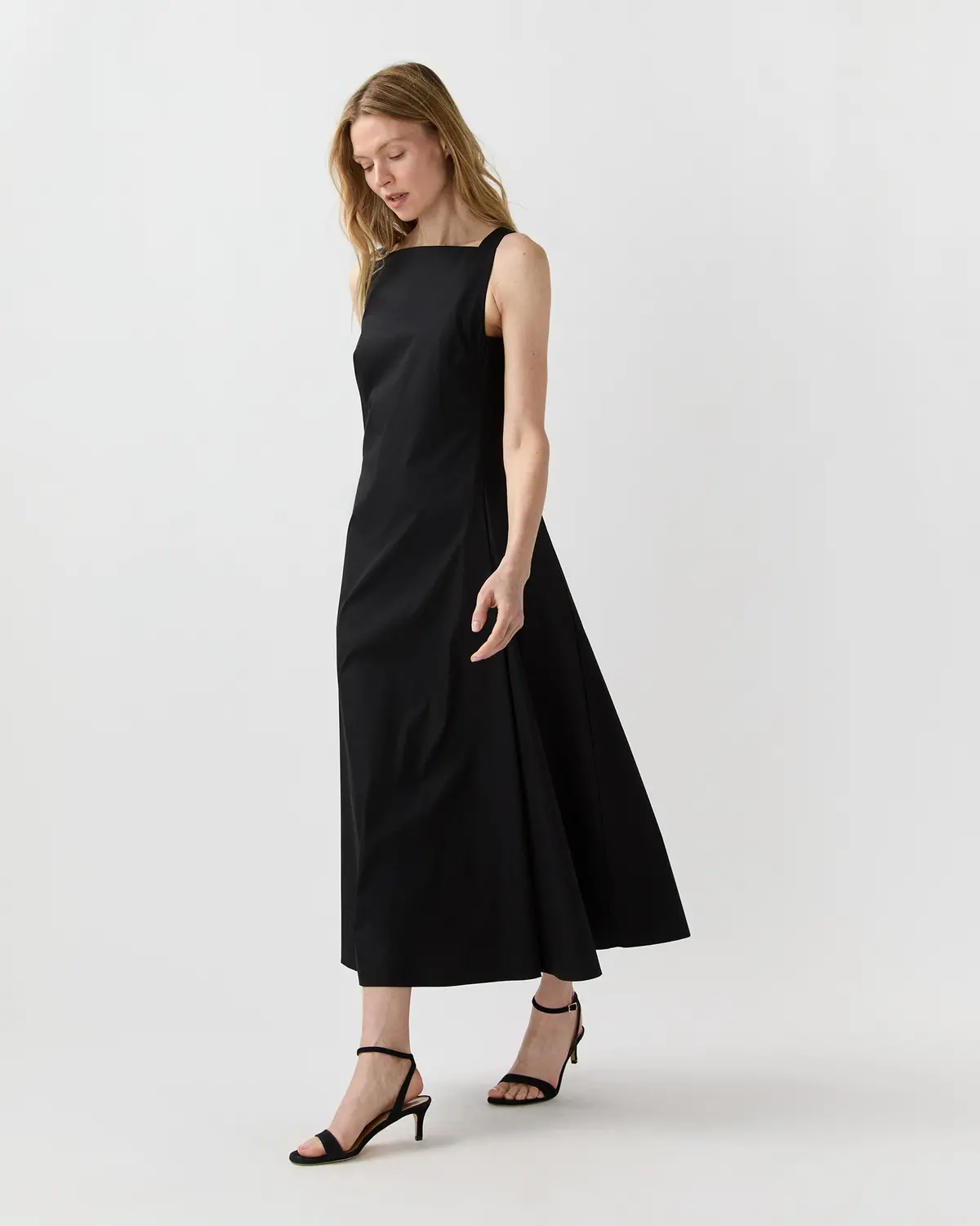 Rosalind Dress In Black Cotton/Nylon Poplin 1