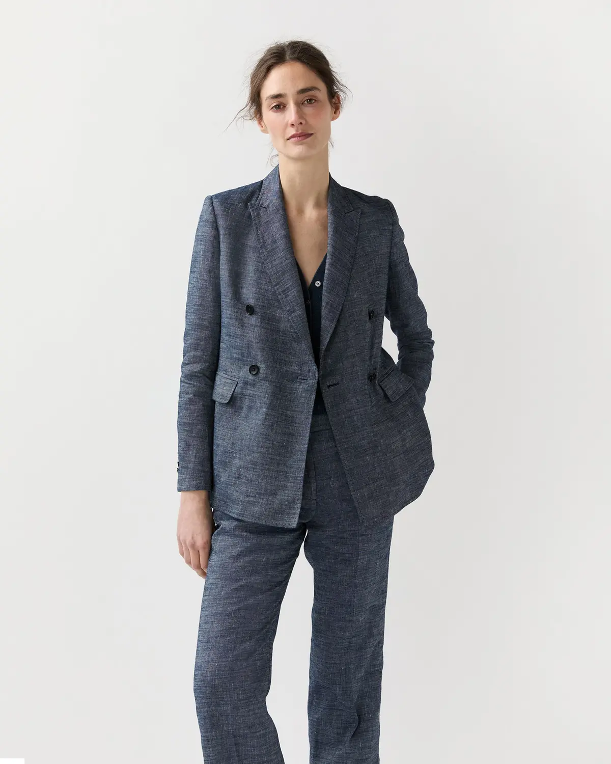 Concetta Jacket In Indigo Cotolino Chambray 1