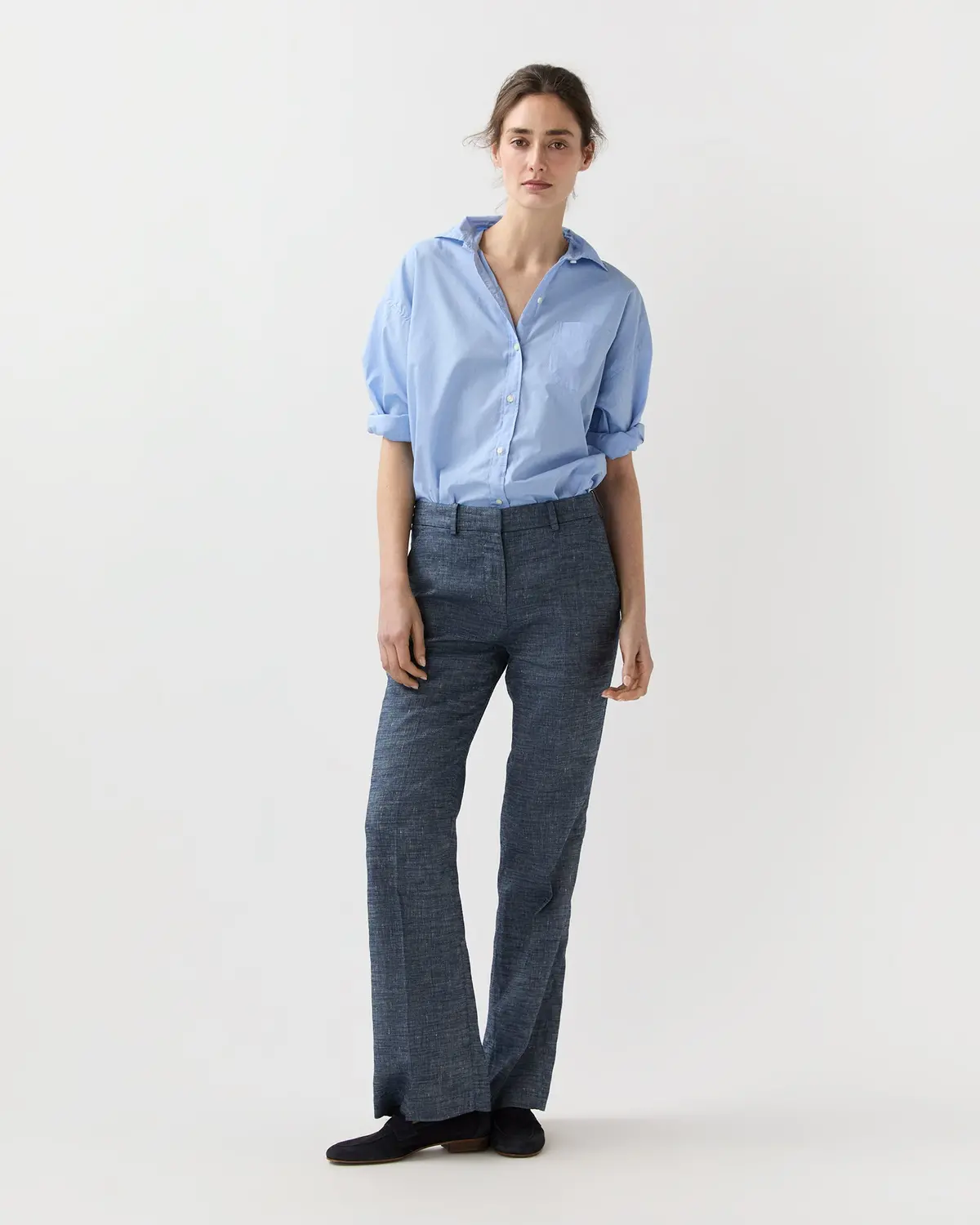 Lane Pant In Indigo Cotolino Chambray 1