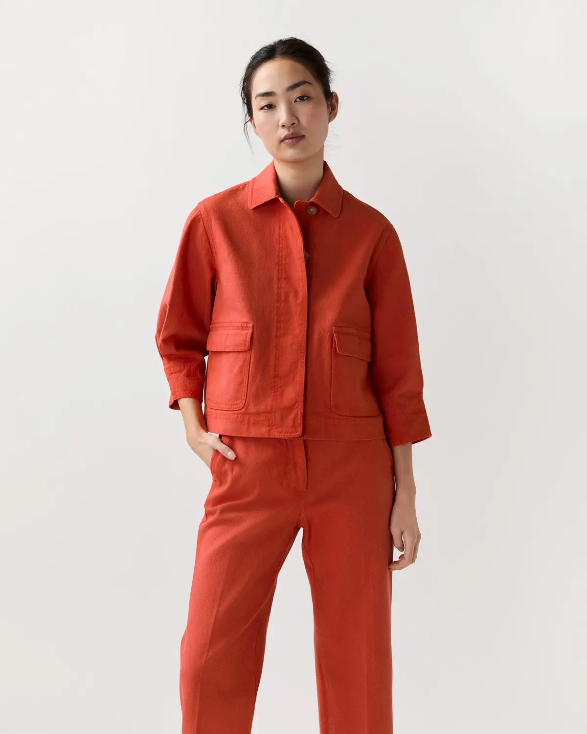 Alixe Jacket In Orange Stretch Canvas 1