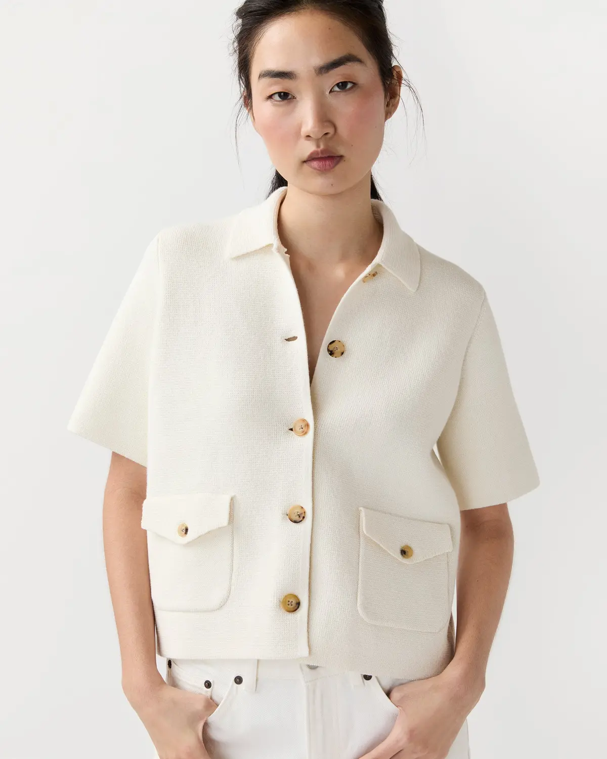 Devon Jacket In Ivory Cotton/Linen 1
