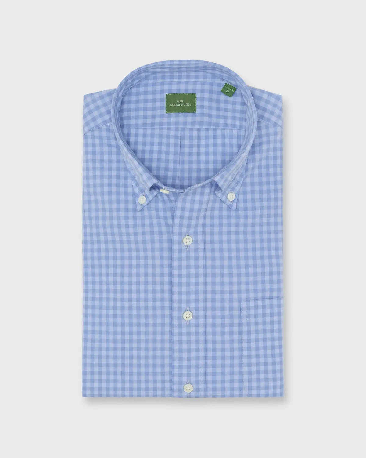 Button-Down Sport Shirt In Blue/Sky Gingham Poplin 1