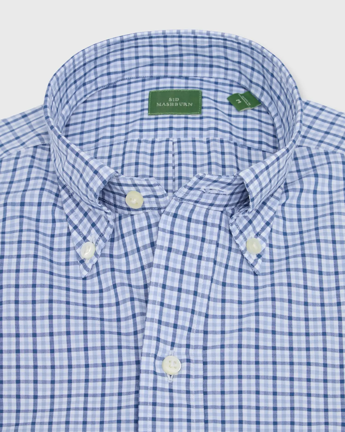 Button-Down Sport Shirt In Blue/Sky Check Poplin 2