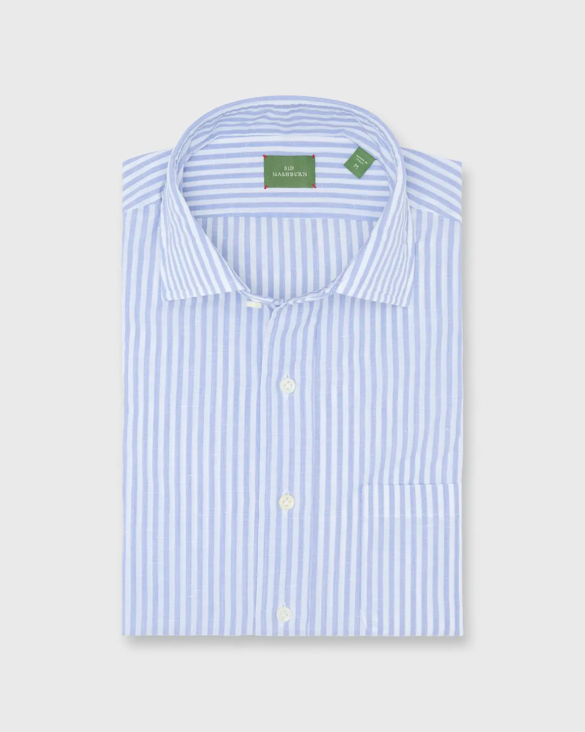 Otto Handmade Sport Shirt In Heather Sky Stripe Cotolino 1