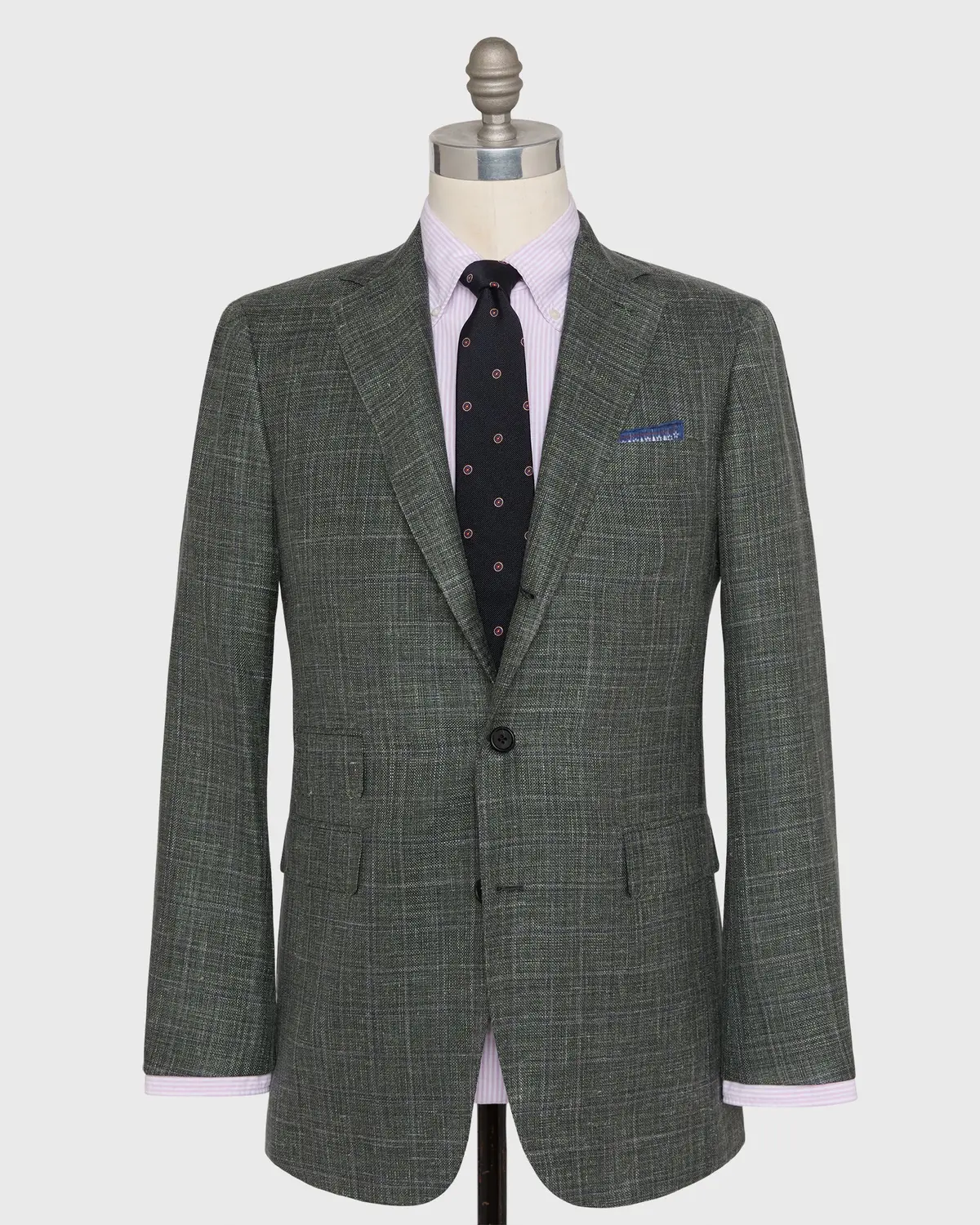 Virgil No. 4 Jacket In Sage/Slate/Flax Plaid Hopsack 1