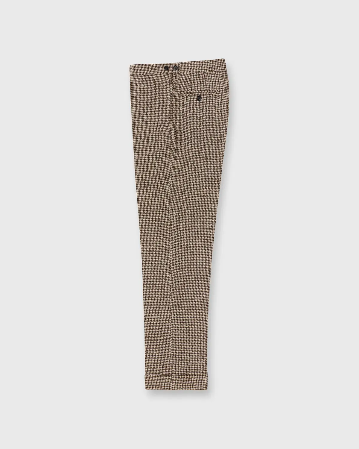 Side-Tab Dress Trouser In Chocolate/Oat Houndstooth Hopsack 1