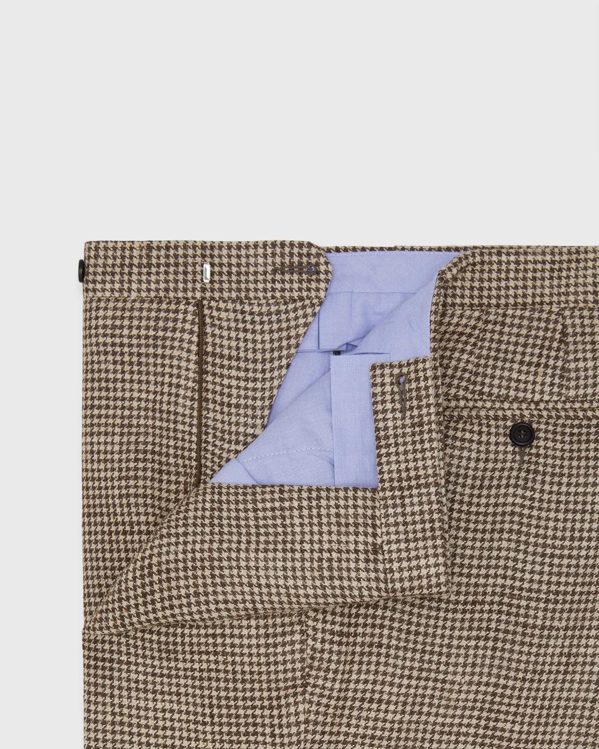 Side-Tab Dress Trouser In Chocolate/Oat Houndstooth Hopsack 3