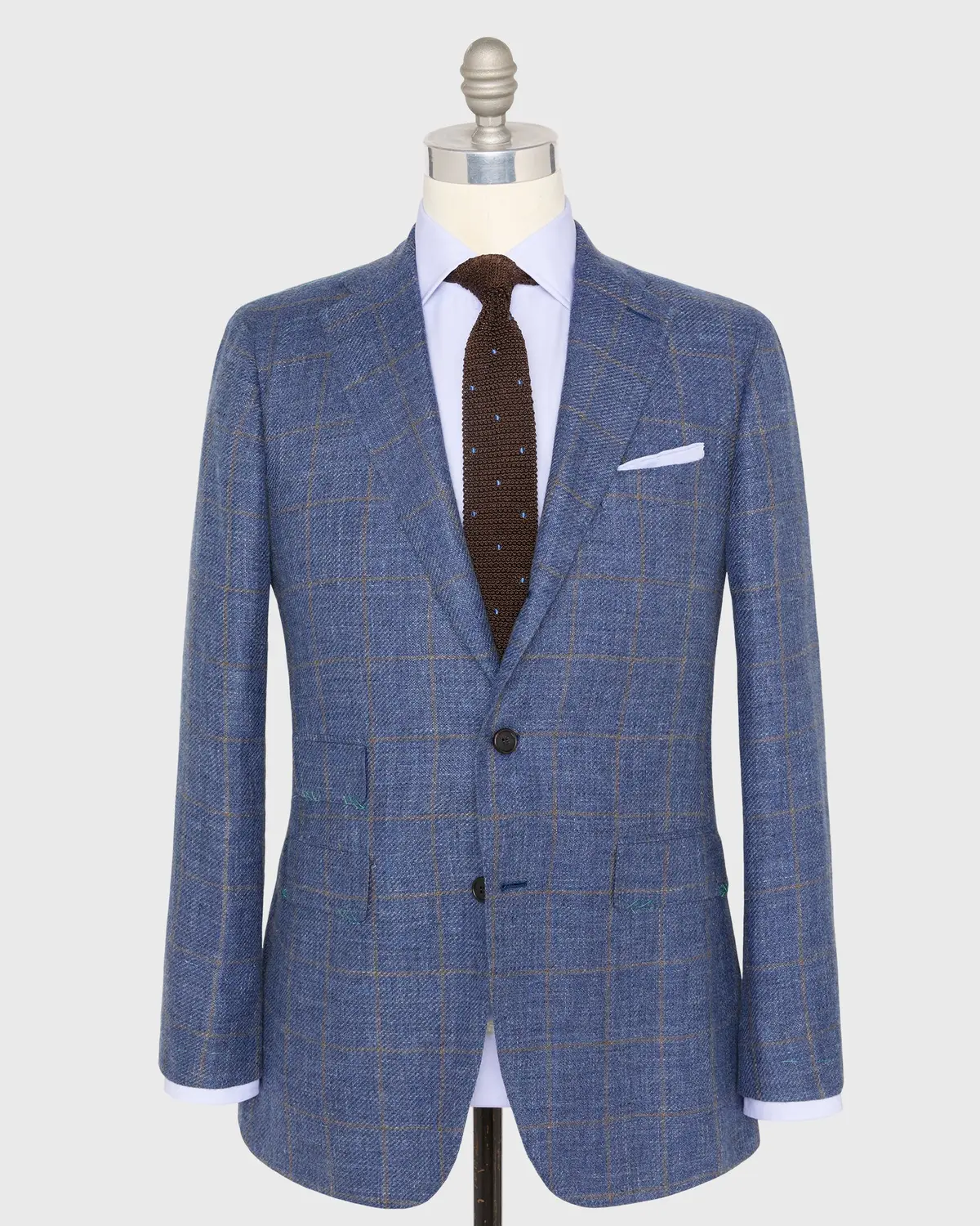 Virgil No. 3 Jacket In Blue/Brown Windowpane Hopsack 1