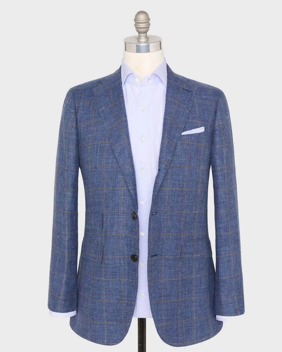 Virgil No. 3 Jacket In Blue/Brown Windowpane Hopsack 3