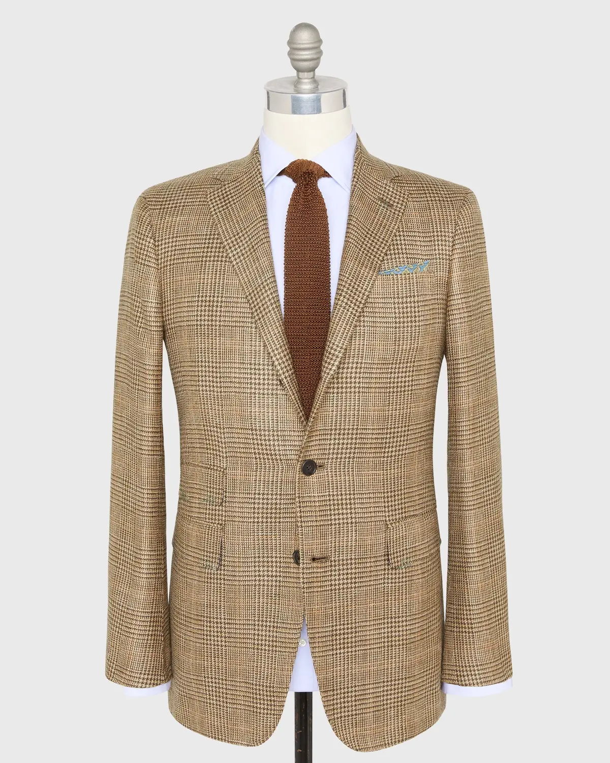 Virgil No. 4 Jacket In Wheat/Chocolate/Coral Glen Plaid Hopsack 1