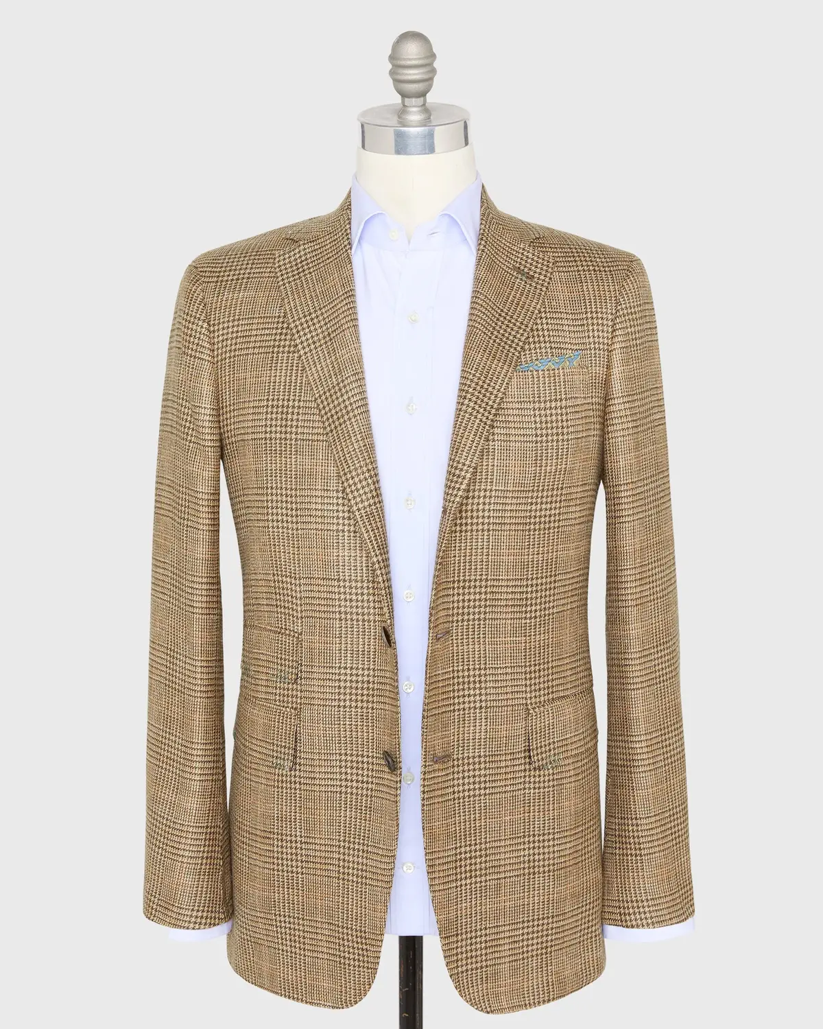 Virgil No. 4 Jacket In Wheat/Chocolate/Coral Glen Plaid Hopsack 3