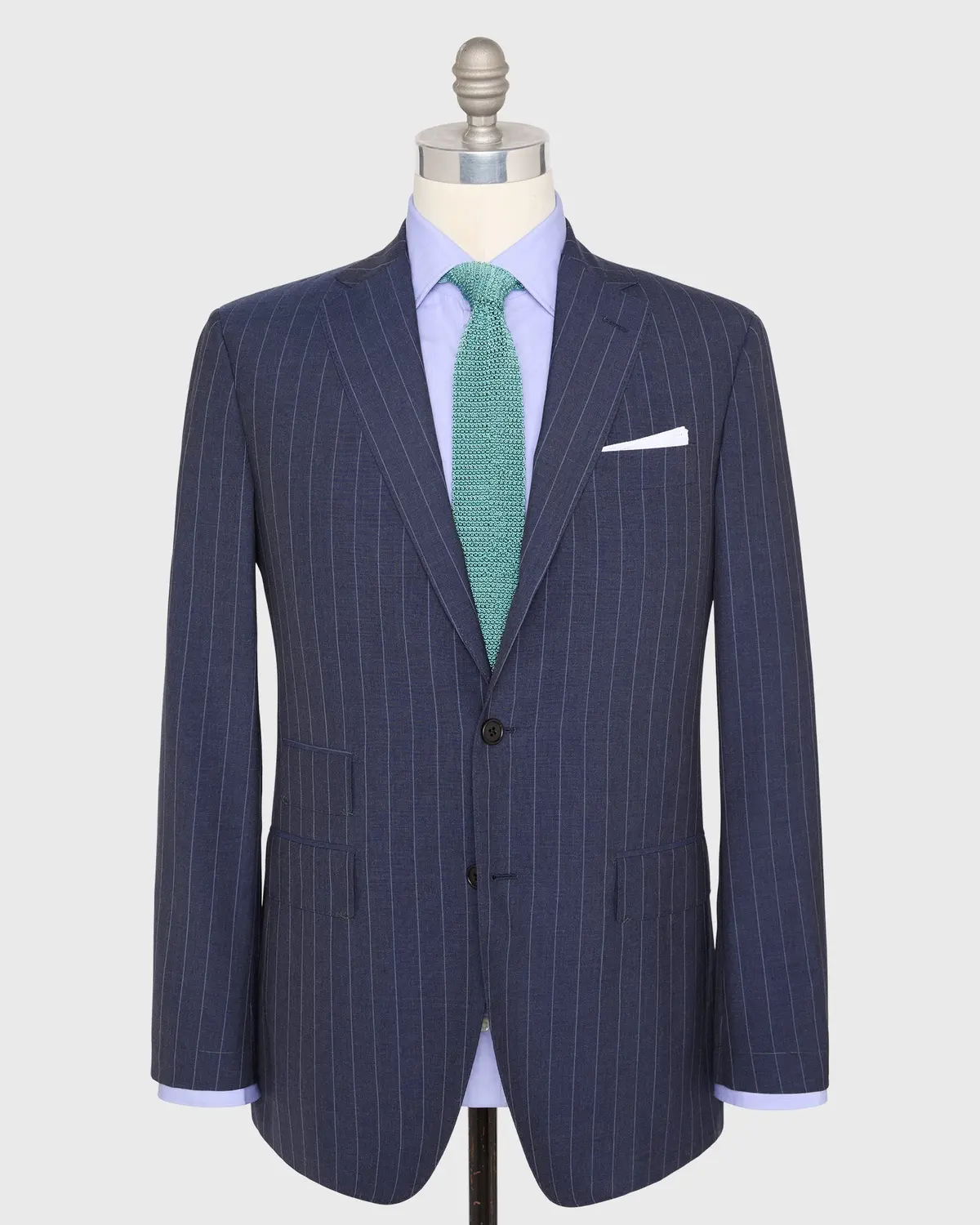 Virgil No. 3 Suit In Airforce/Sky Chalk Stripe Plainweave 1