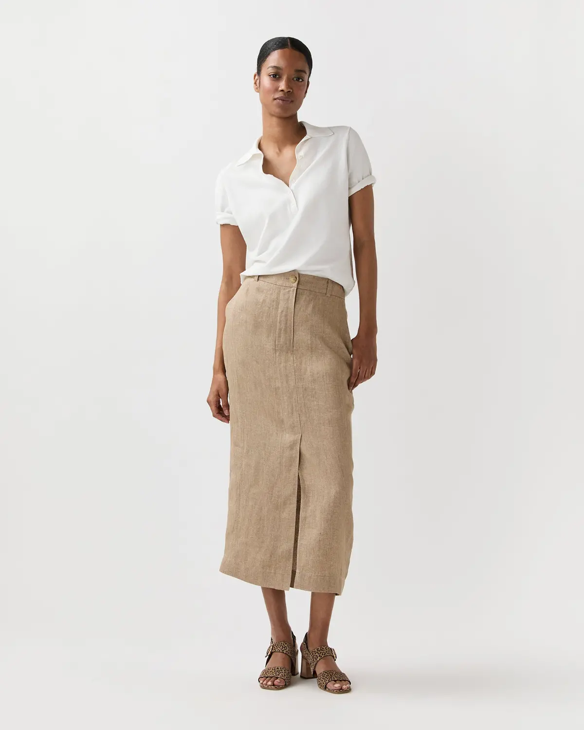 Tasha Polo In Chalk Ice Cotton 3